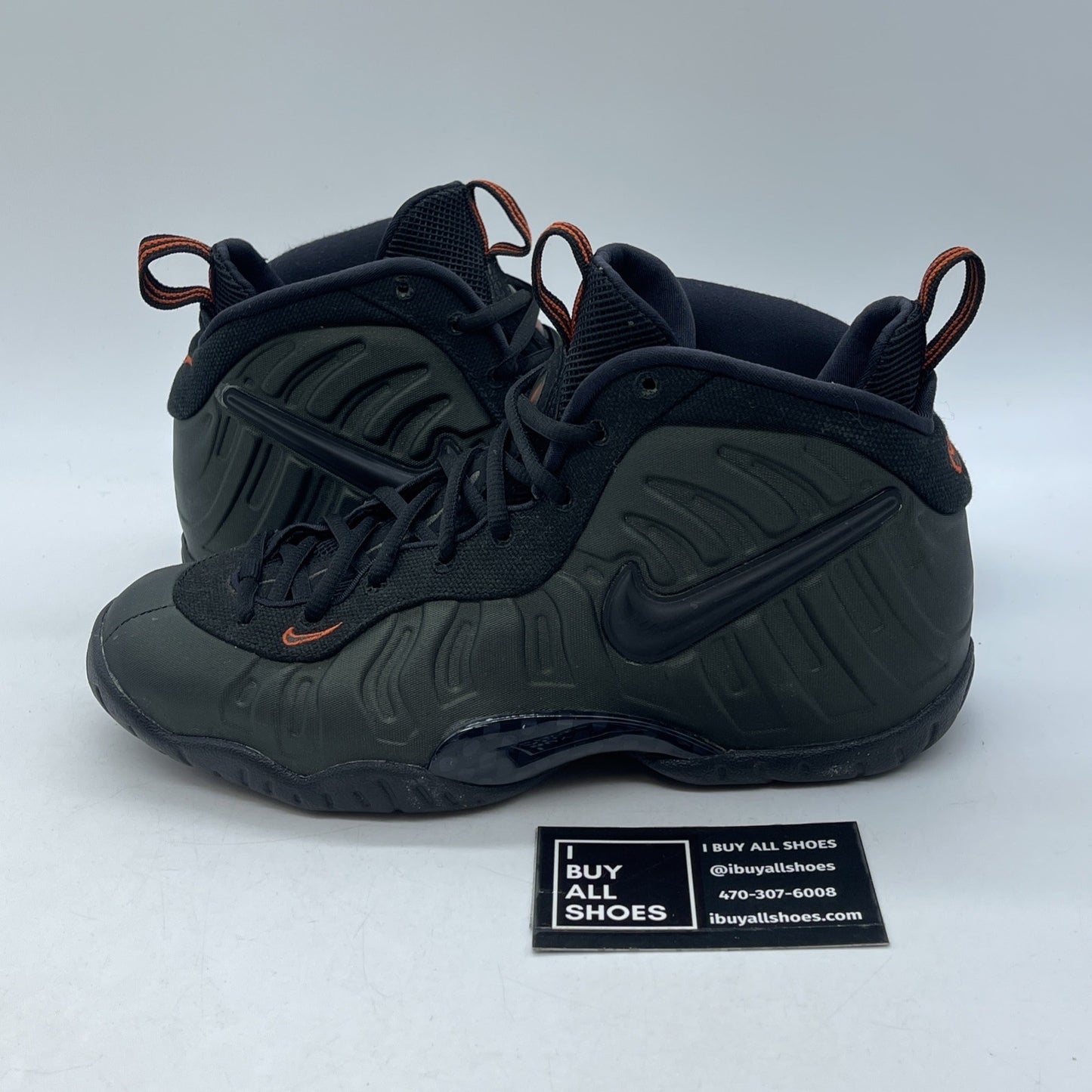 Size 6.5Y (GS) - Nike Air Foamposite Pro Mid Sequoia Black Suede (644792-300)