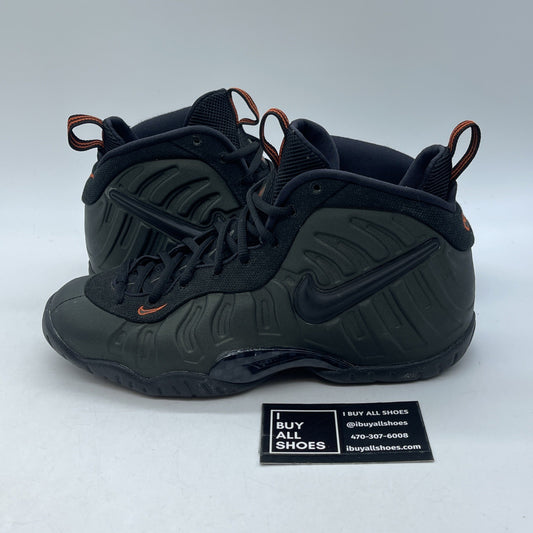 Size 6.5Y (GS) - Nike Air Foamposite Pro Mid Sequoia Black Suede (644792-300)