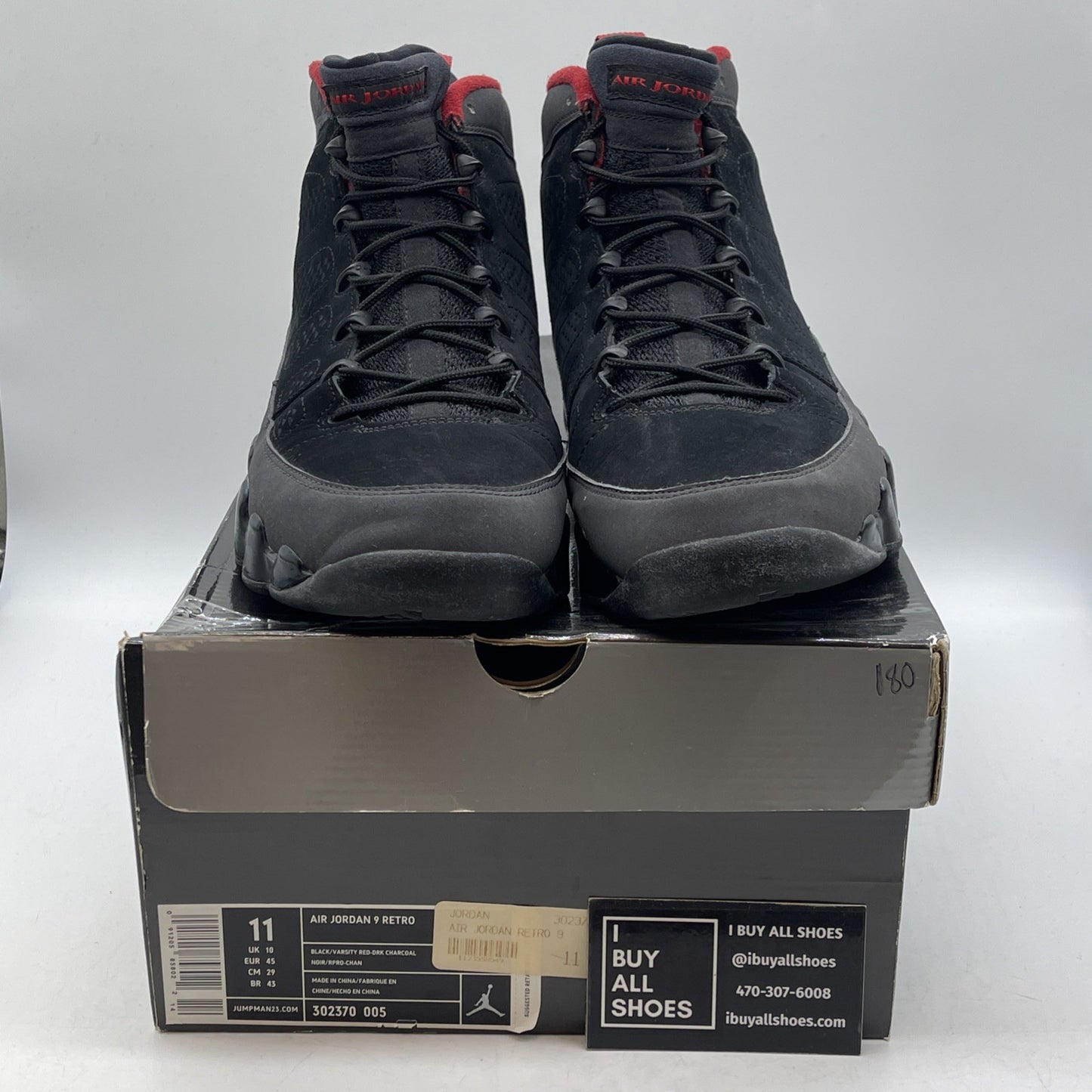 Size 11 - Air Jordan 9 Retro 2010 Charcoal Grey Black Suede (302370-005)