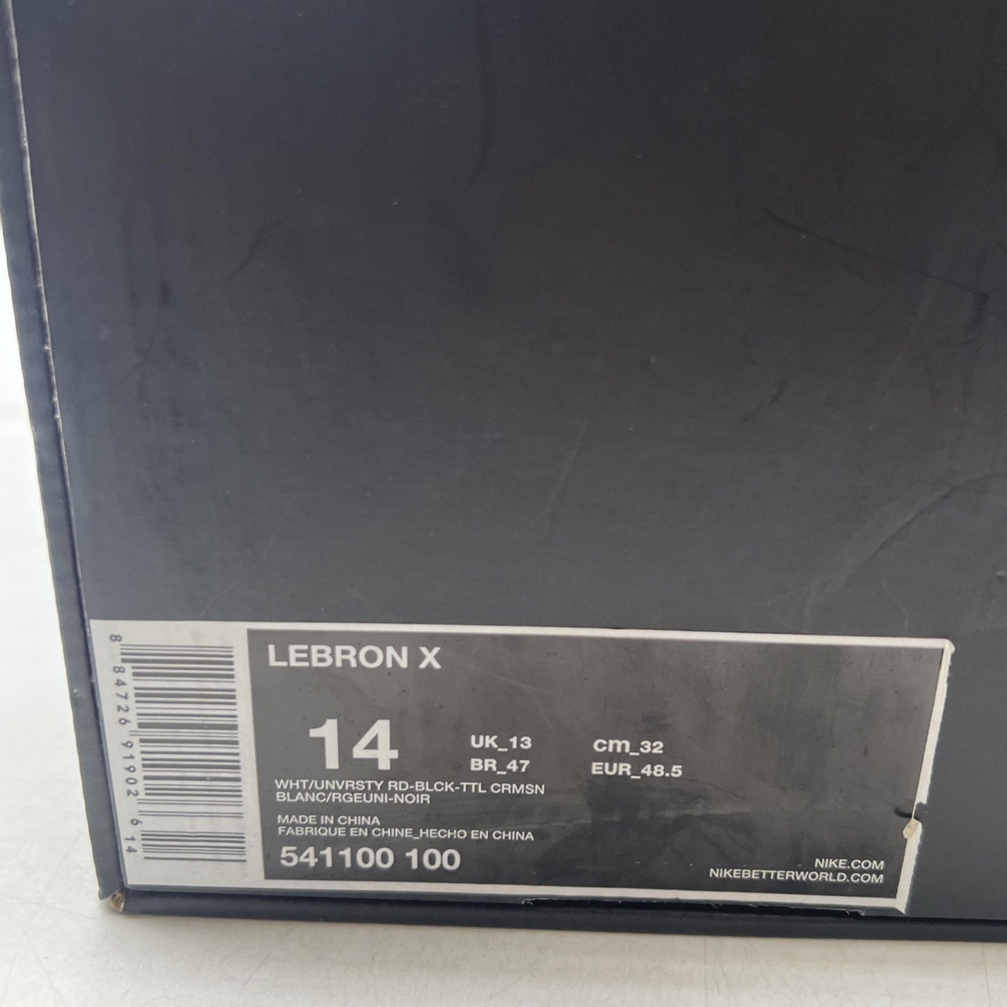 Size 14 - Nike LeBron 10 Heat Home (541100-100)