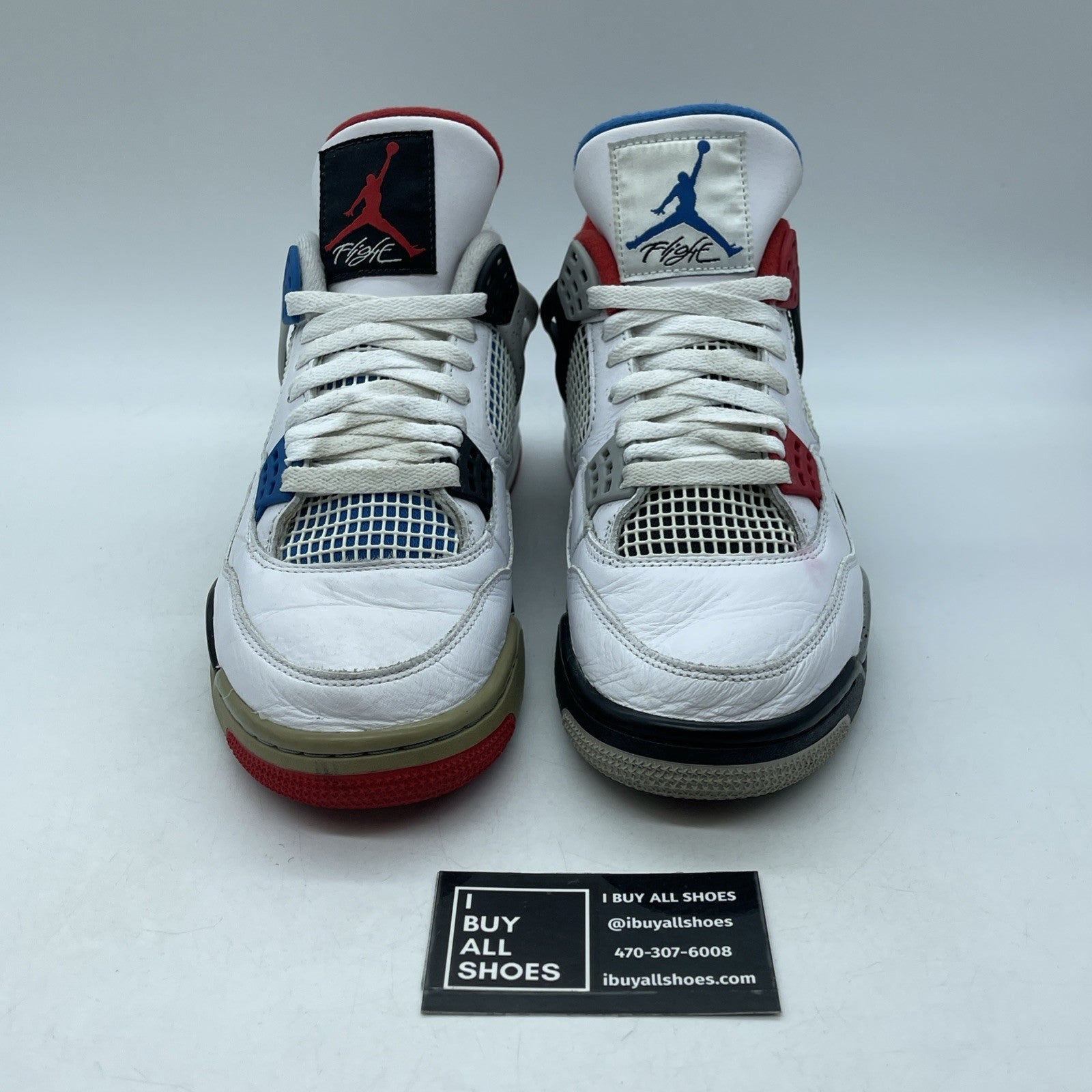 Size 9 - Jordan 4 Retro SE Mid What The 4 White Blue Black Leather (CI1184-146)