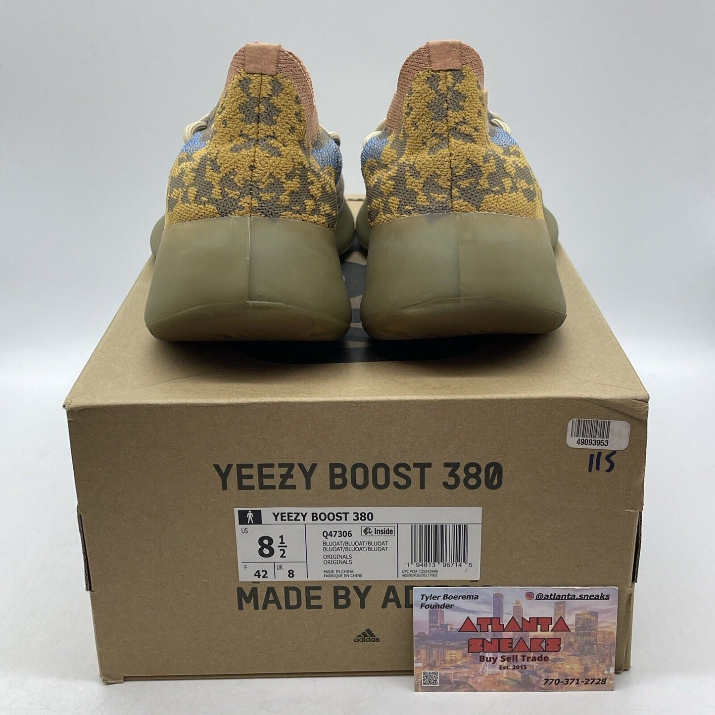 Size 8.5 - adidas Yeezy Boost 380 Blue Oat Non-Reflective