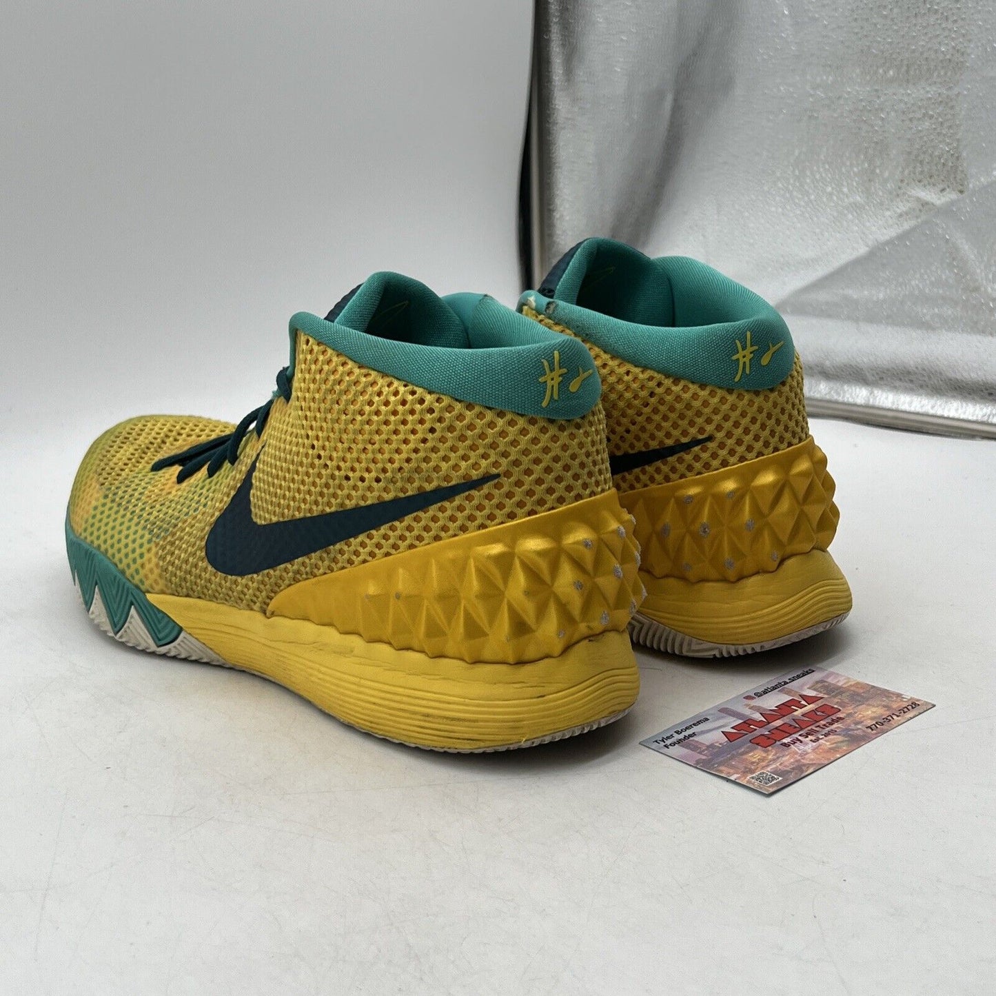 Size 13 - Nike Kyrie 1 Letterman White Aqua Yellow (705277-737)