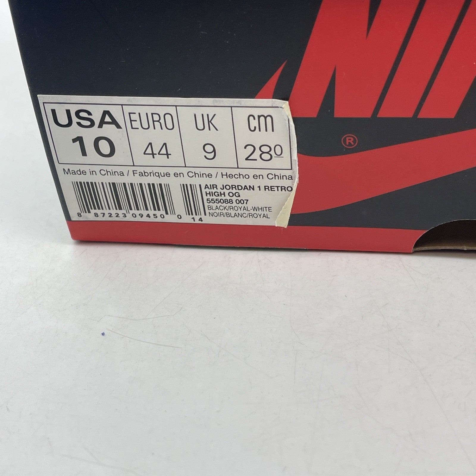 Size 10 - Air Jordan 1 Retro OG High Royal (555088-007)