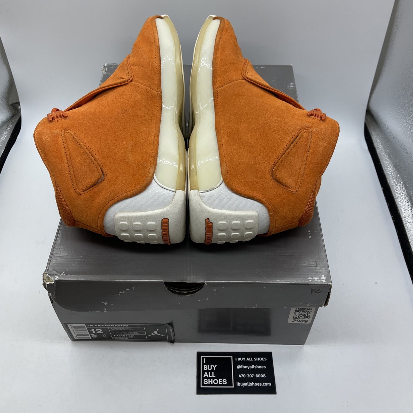 Size 12 - Air Jordan 18 Retro Orange Suede White (AA2494-801)