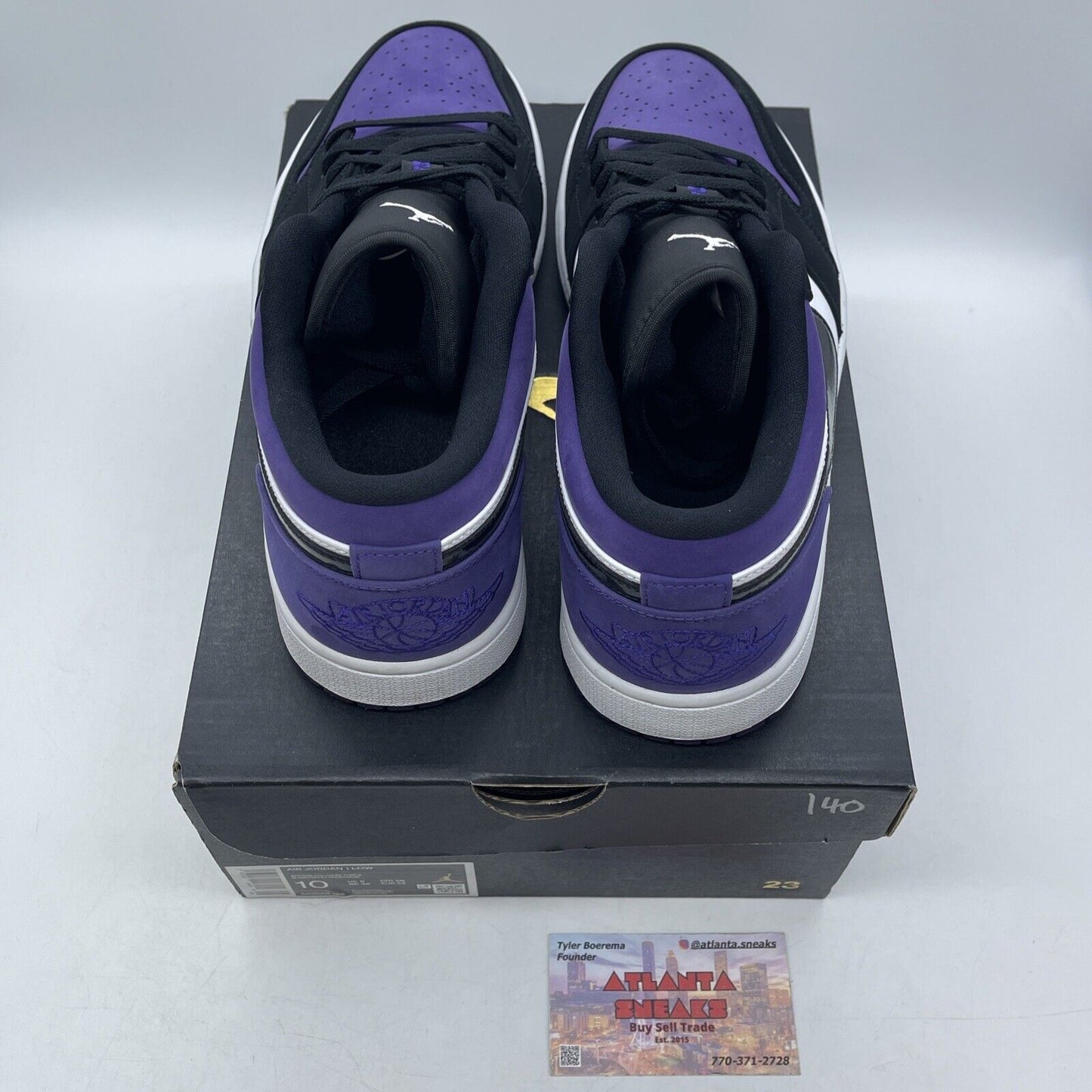 Size 10 - Air Jordan 1 Low Court Purple White Black Suede Leather (553558-125)