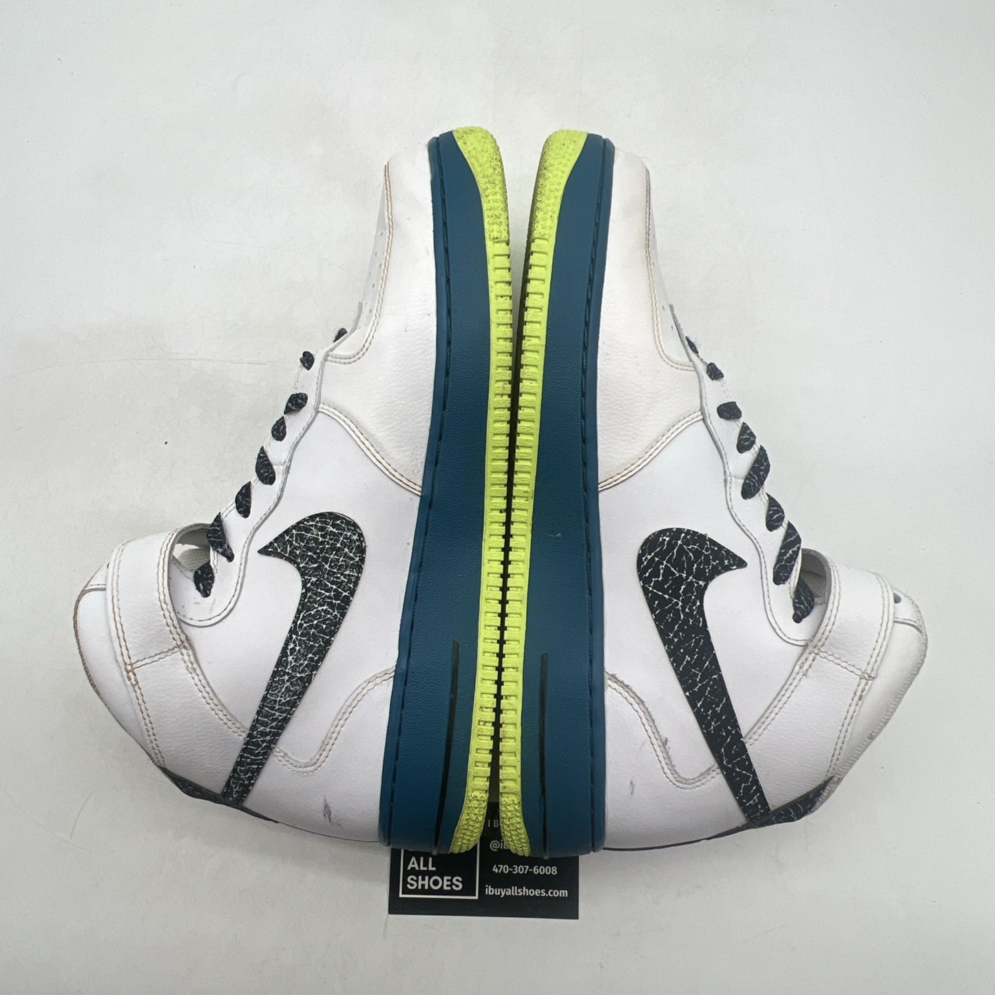 Size 11 - Nike Air Force 1 '07 Mid White Abyss Volt (315123-123)