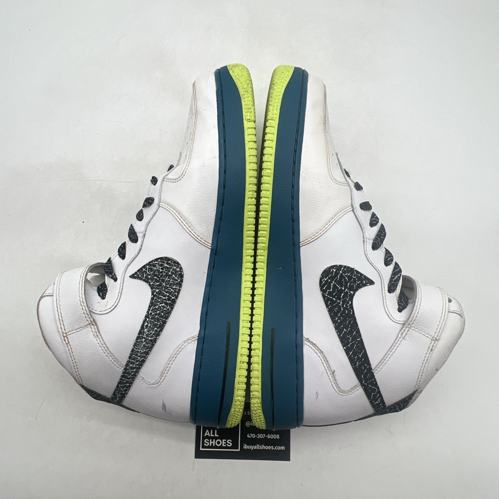 Size 11 - Nike Air Force 1 '07 Mid White Abyss Volt (315123-123)