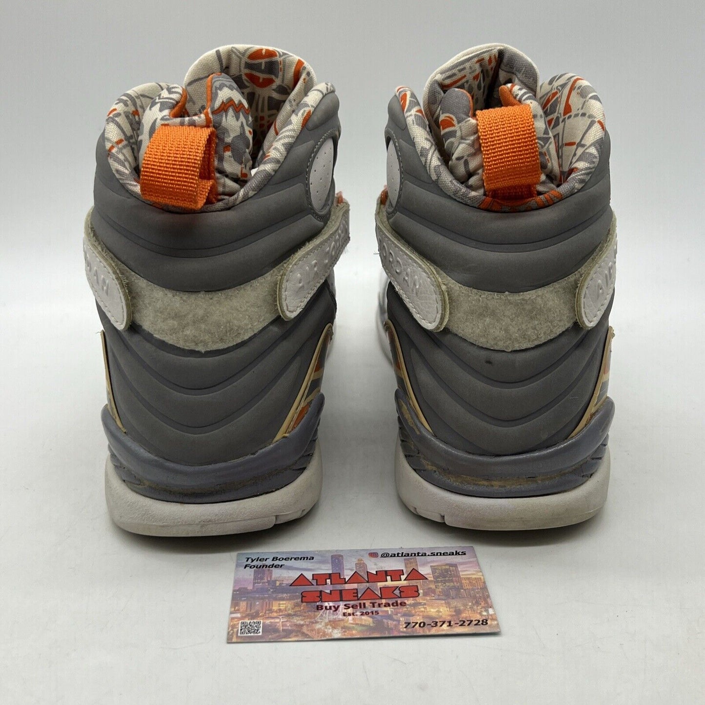 Size 11 - Air Jordan 8 Retro Orange Blaze Grey White Leather (305381-102)