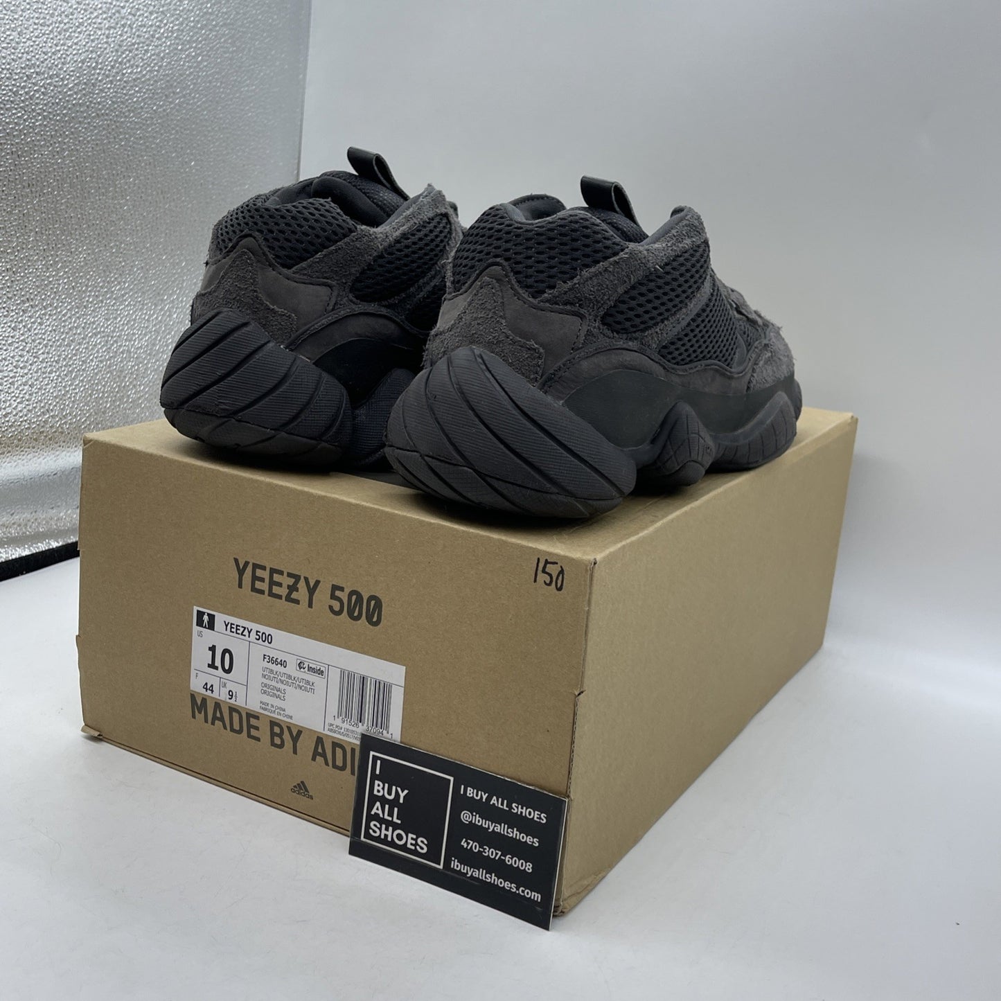 Size 10 - adidas Yeezy 500 Low Utility Black Suede Leather (F36640)
