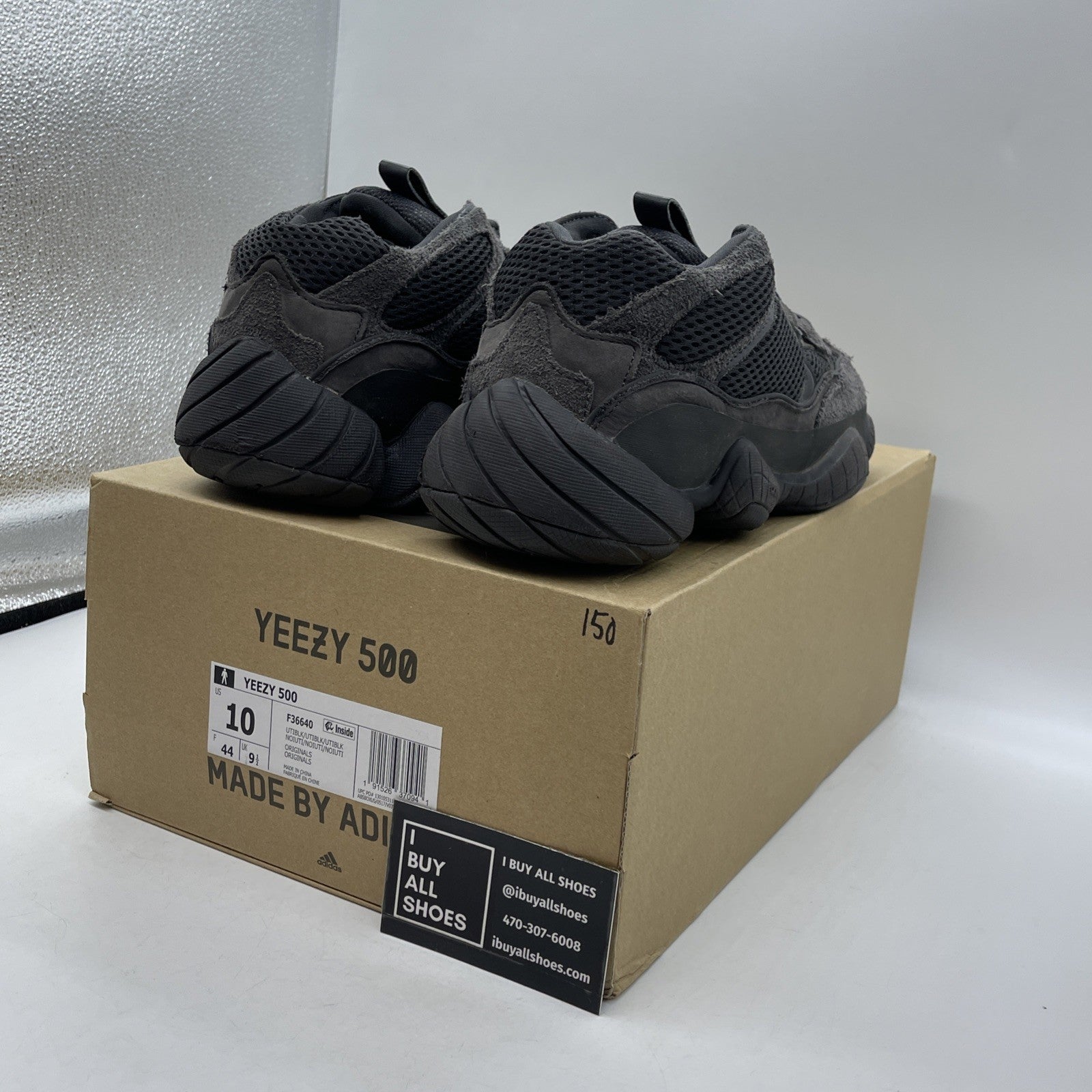 Size 10 - adidas Yeezy 500 Low Utility Black Suede Leather (F36640)