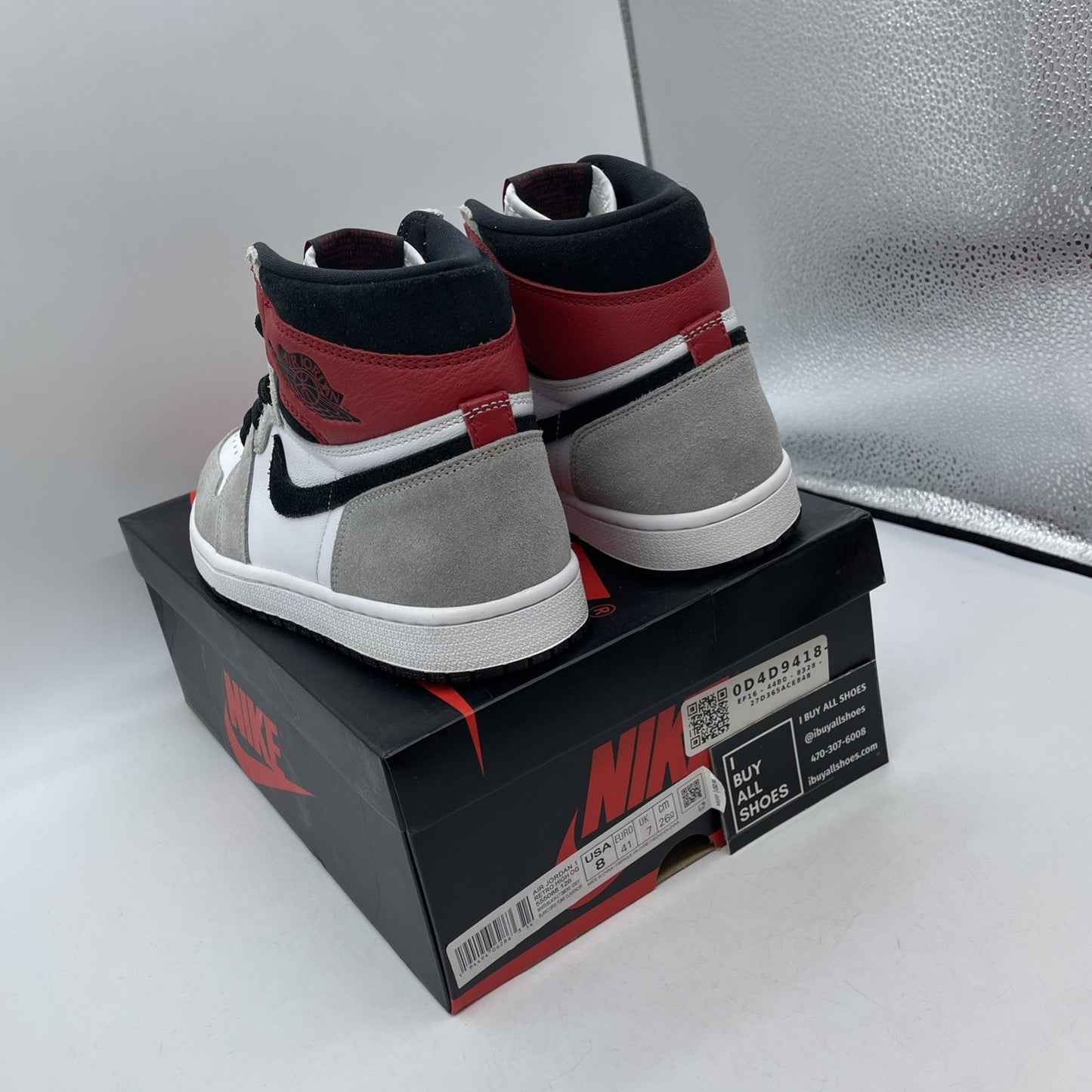 Size 8 - Jordan 1 Retro High OG Smoke Gray White Black Suede (555088-126)