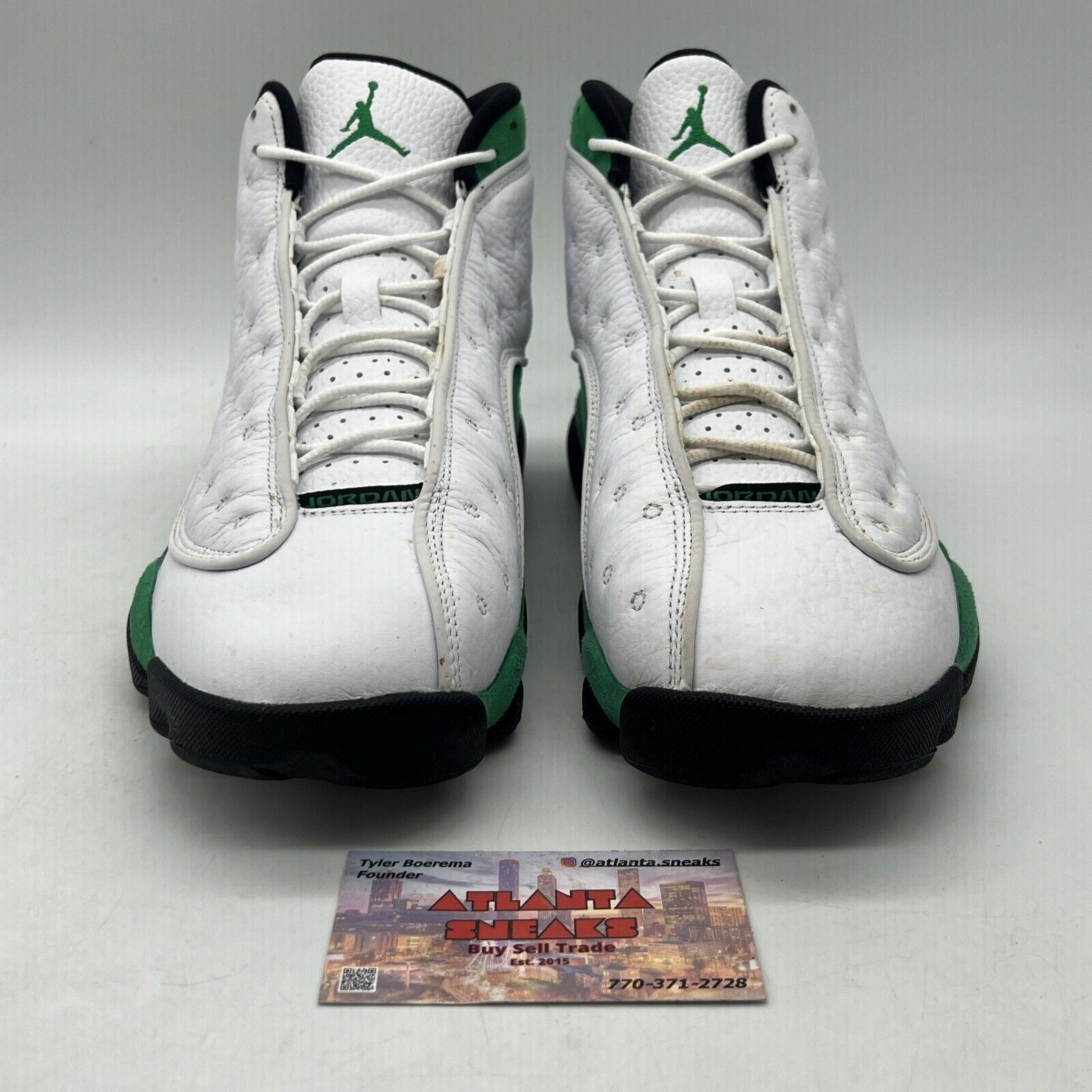 Size 8.5 - Jordan 13 Retro Lucky Green 2020 - White Green Leather (DB6537-113)