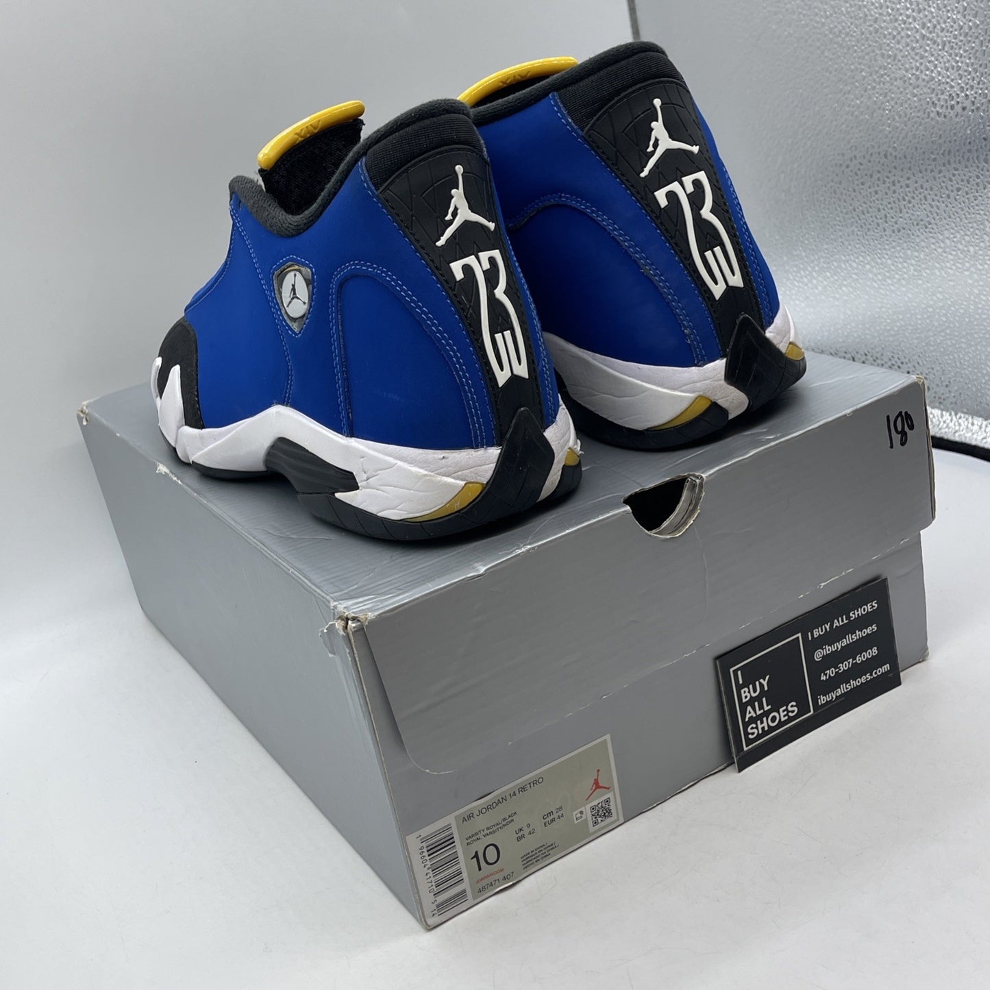 Size 10 - Air Jordan 14 Retro Laney Blue Black White Suede (487471-407)