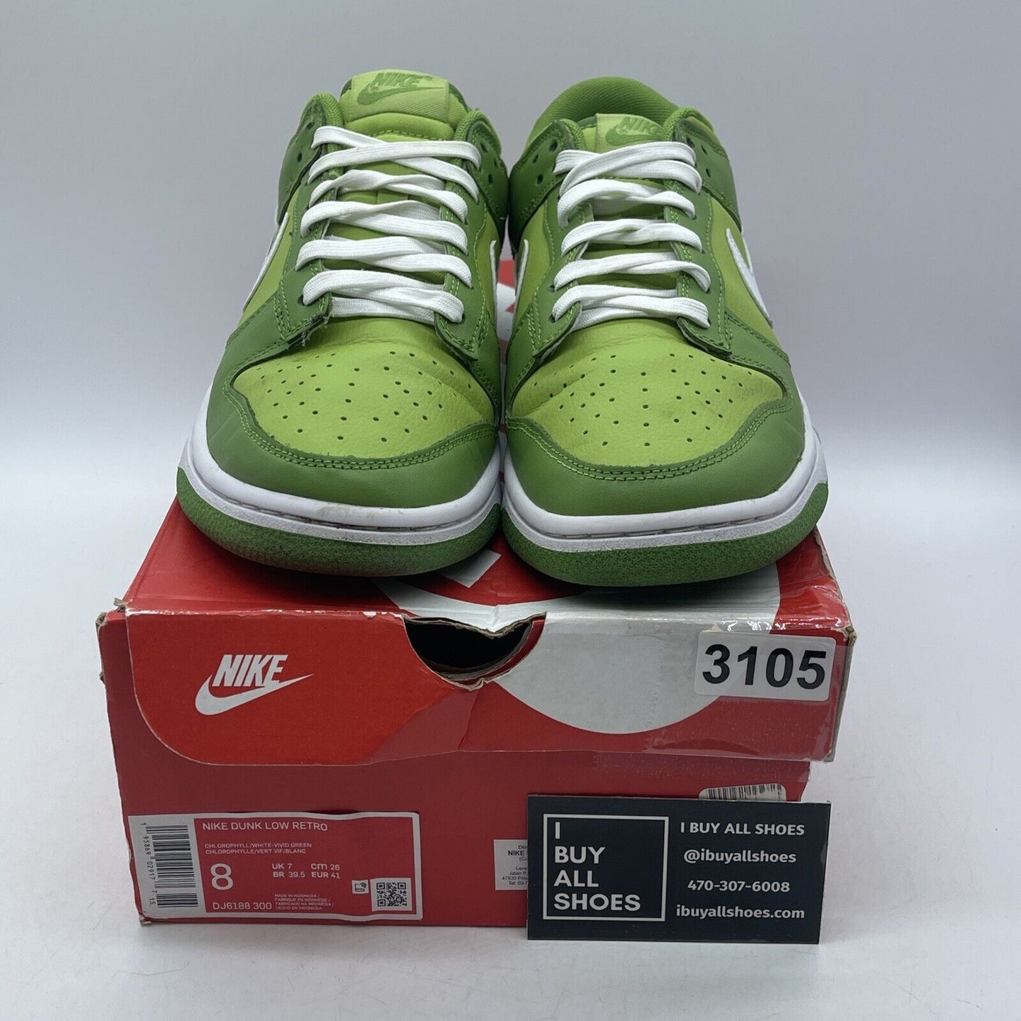 Size 8 - Nike Dunk Low Chlorophyll Green White Suede Leather (DJ6188-300)