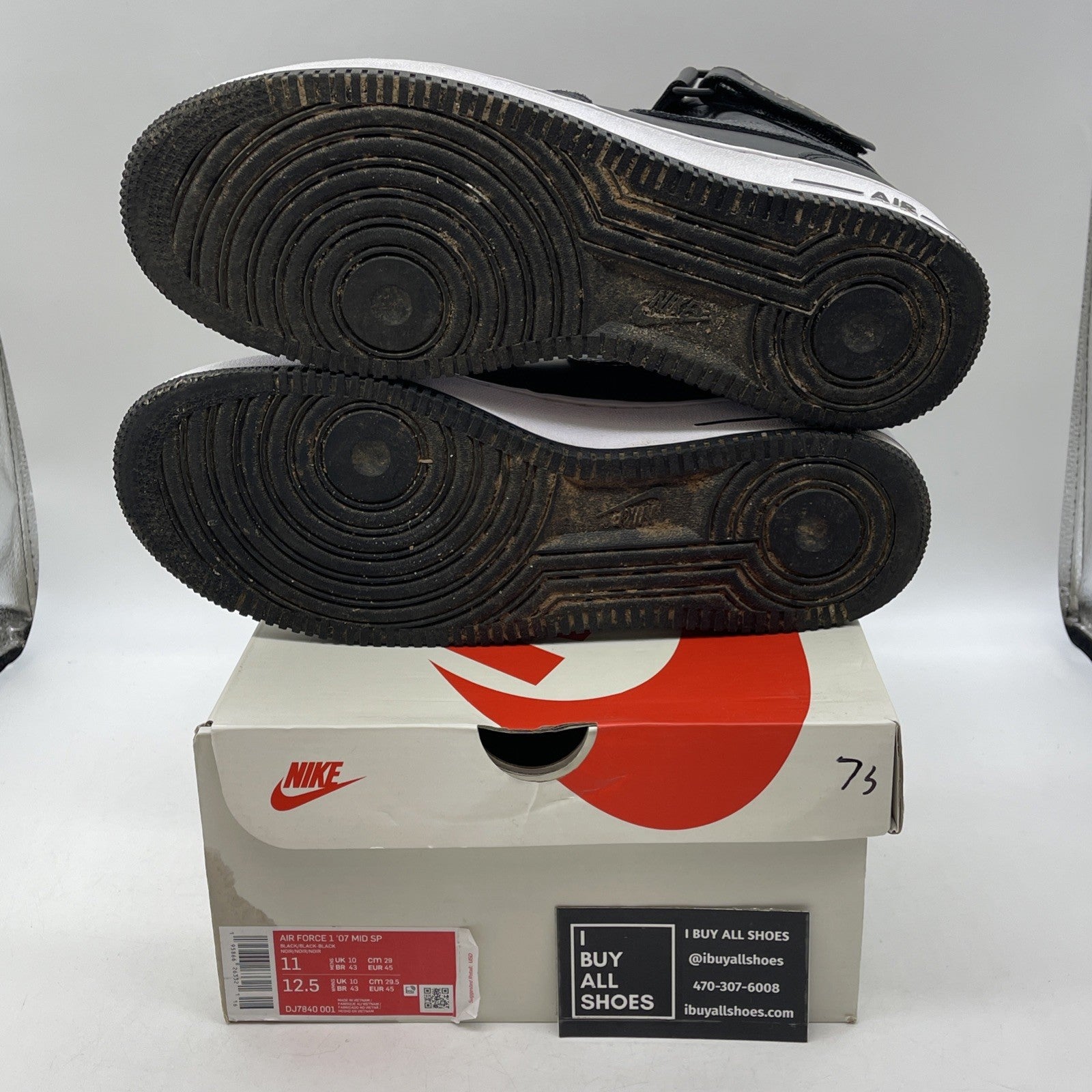 Size 11 - Nike Stussy x Air Force 1 Mid Black Snakeskin Leather (DJ7840-001)