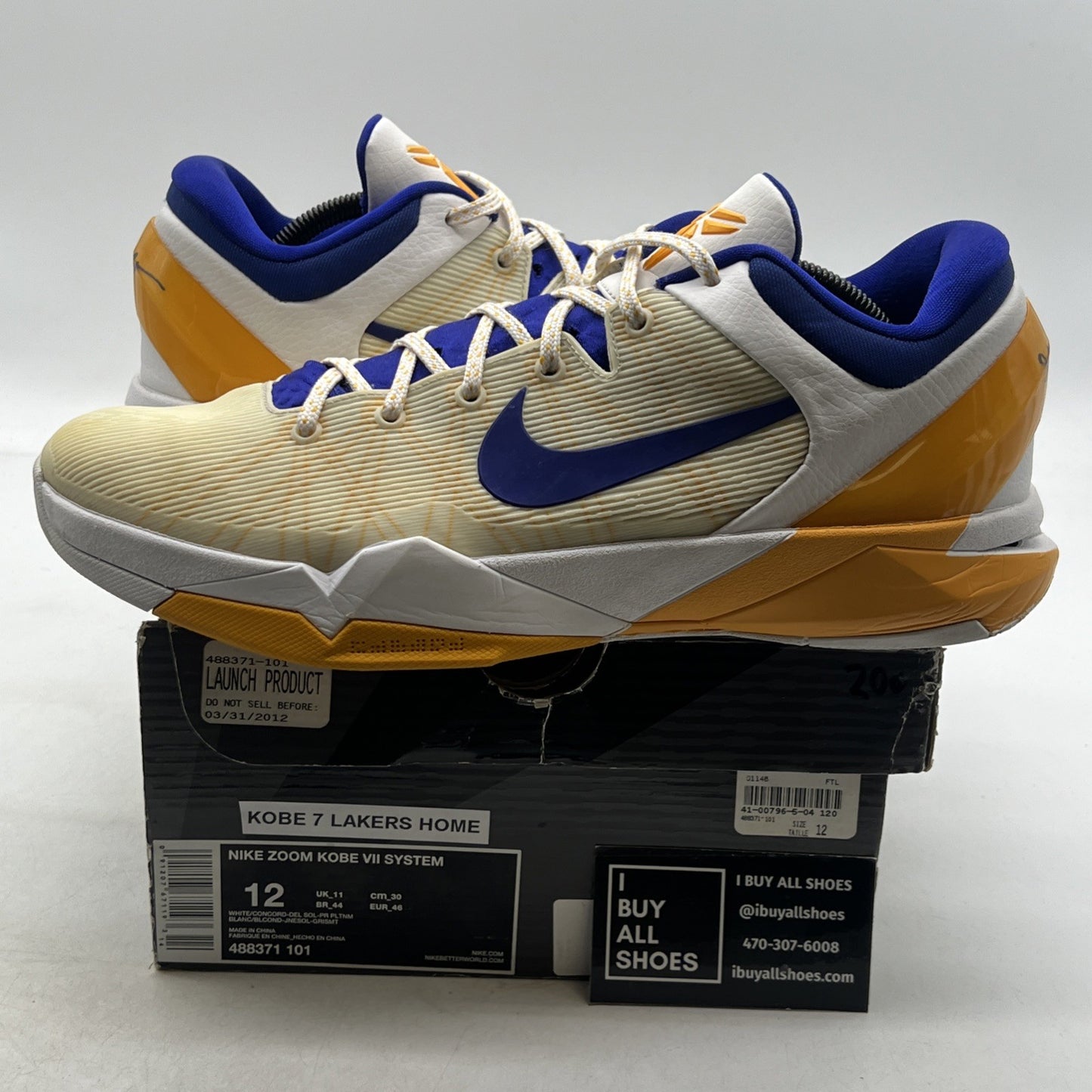 Size 12 - Nike Zoom Kobe 7 System Lakers (488371-101)