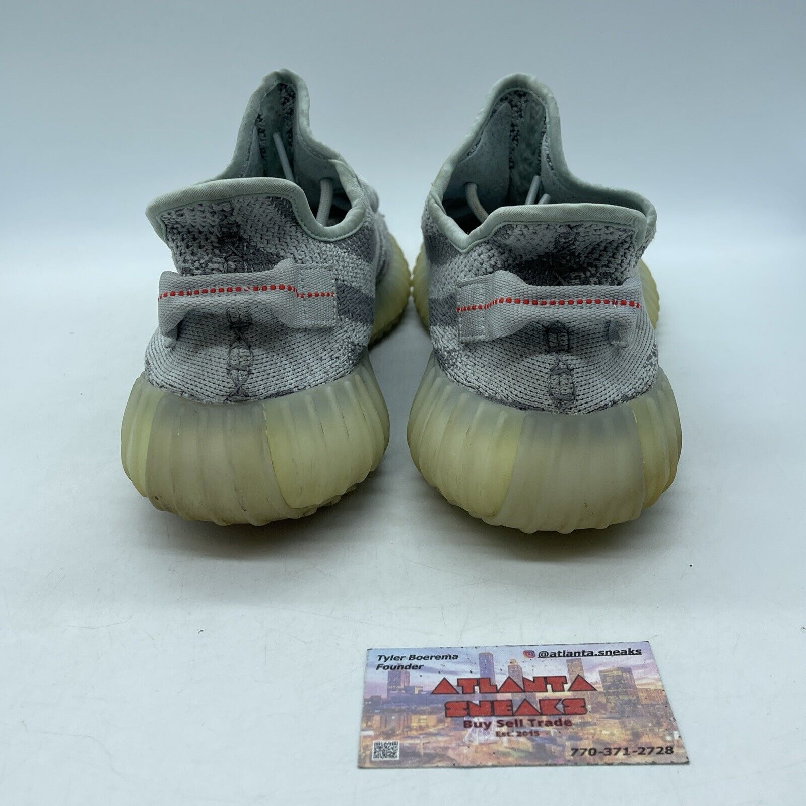 Size 12 - adidas Yeezy Boost 350 V2 Low Blue Tint Grey Red Suede (B37571)