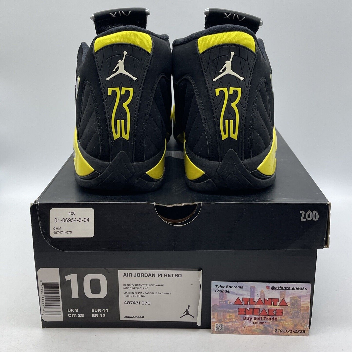 Size 10 - Air Jordan 14 Retro Thunder Yellow Black Silver Suede (487471-070)