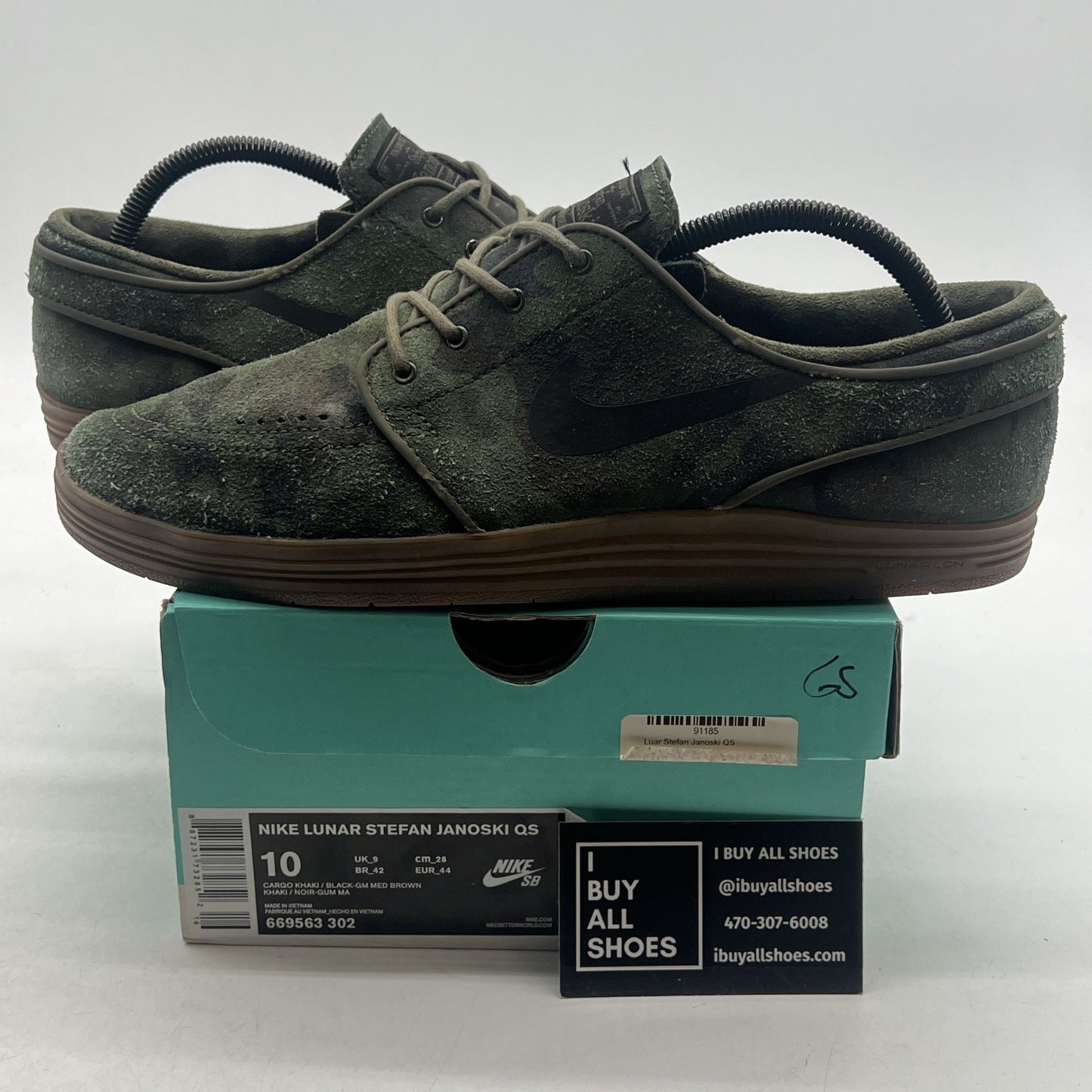 Size 10 - Nike Lunar Stefan Janoski Green (669563-302)