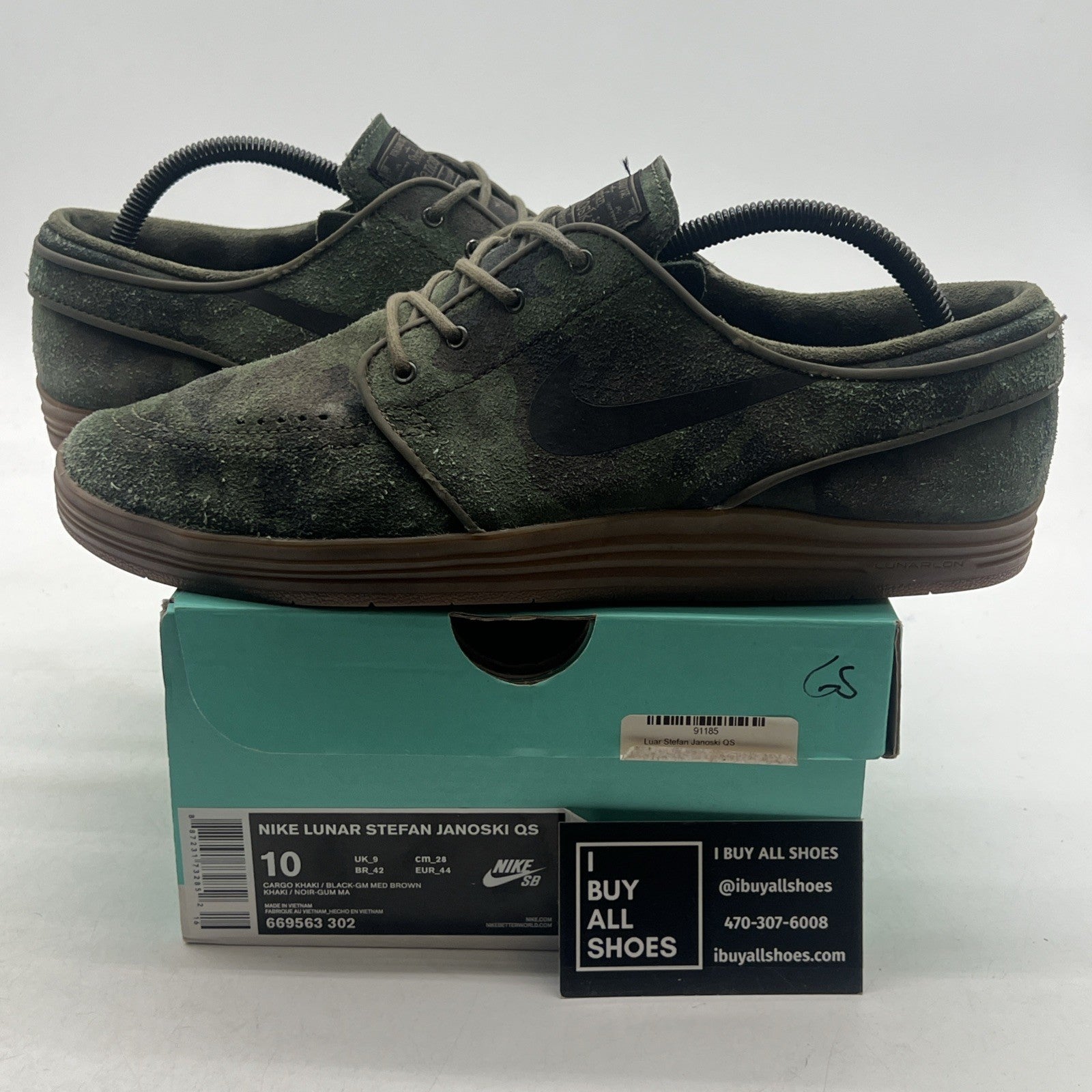 Size 10 - Nike Lunar Stefan Janoski Green (669563-302)