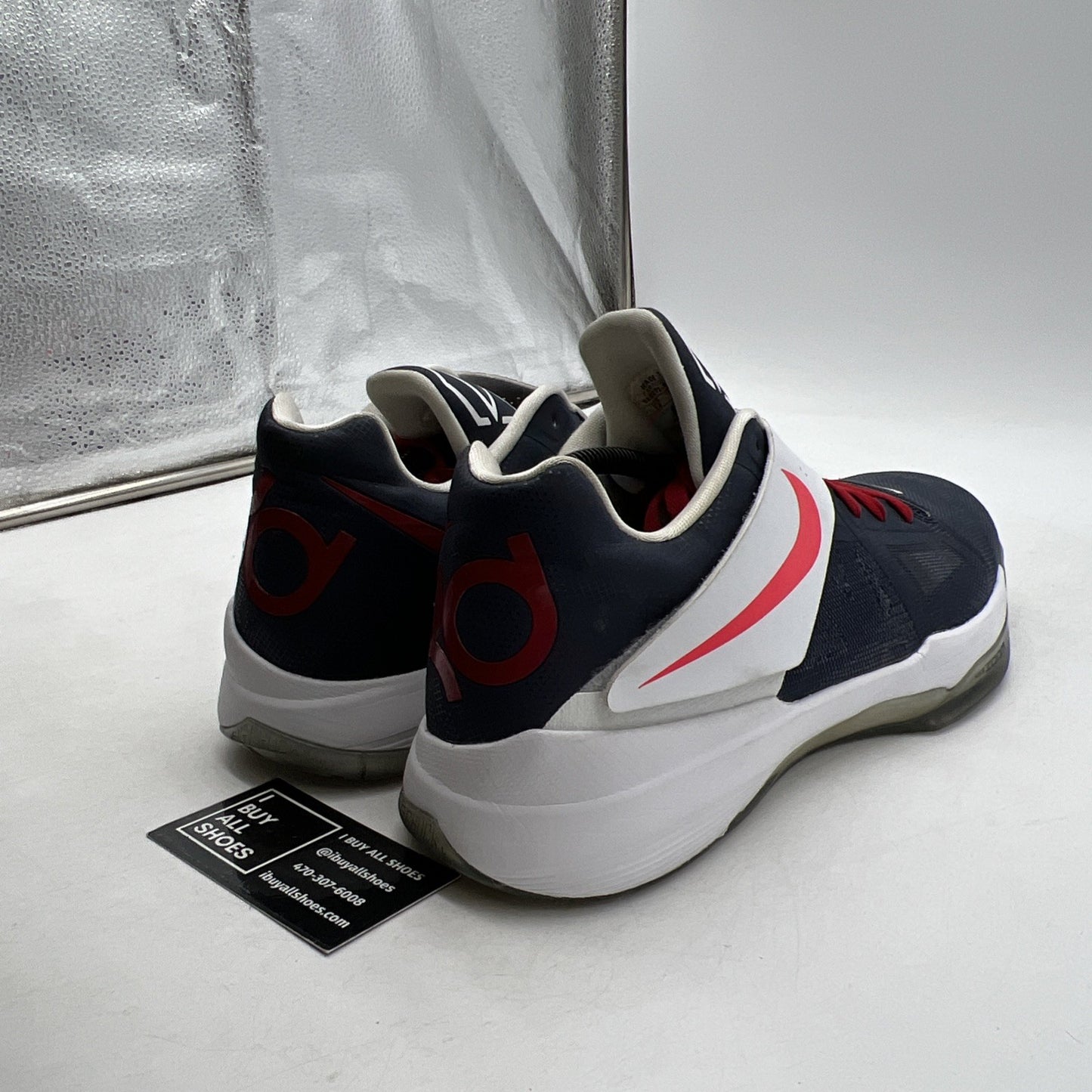Size 14 - Nike ID KD 4 Custom Basketball Sneakers Mens Athletic Blue Red