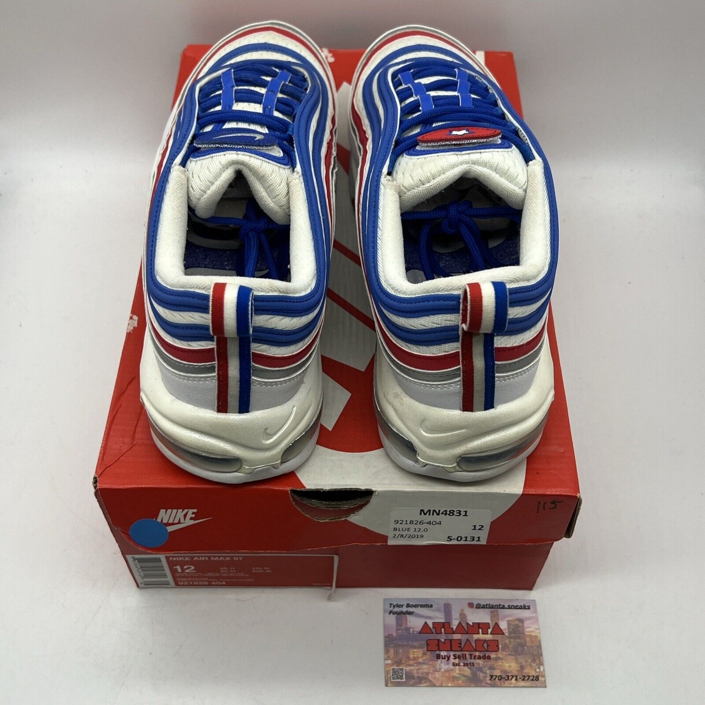 Size 12 - Nike Air Max 97 All Star Jersey Red White Blue Leather (921826-404)