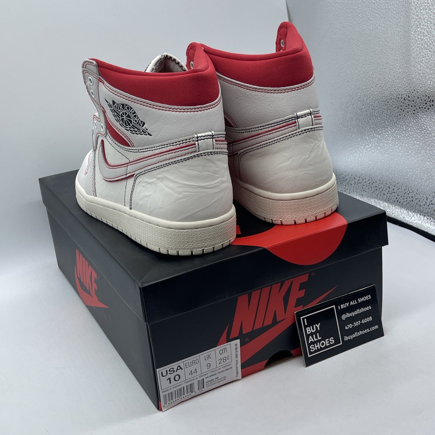 Size 10 - Air Jordan 1 Retro OG High Phantom White Red Suede (555088-160)