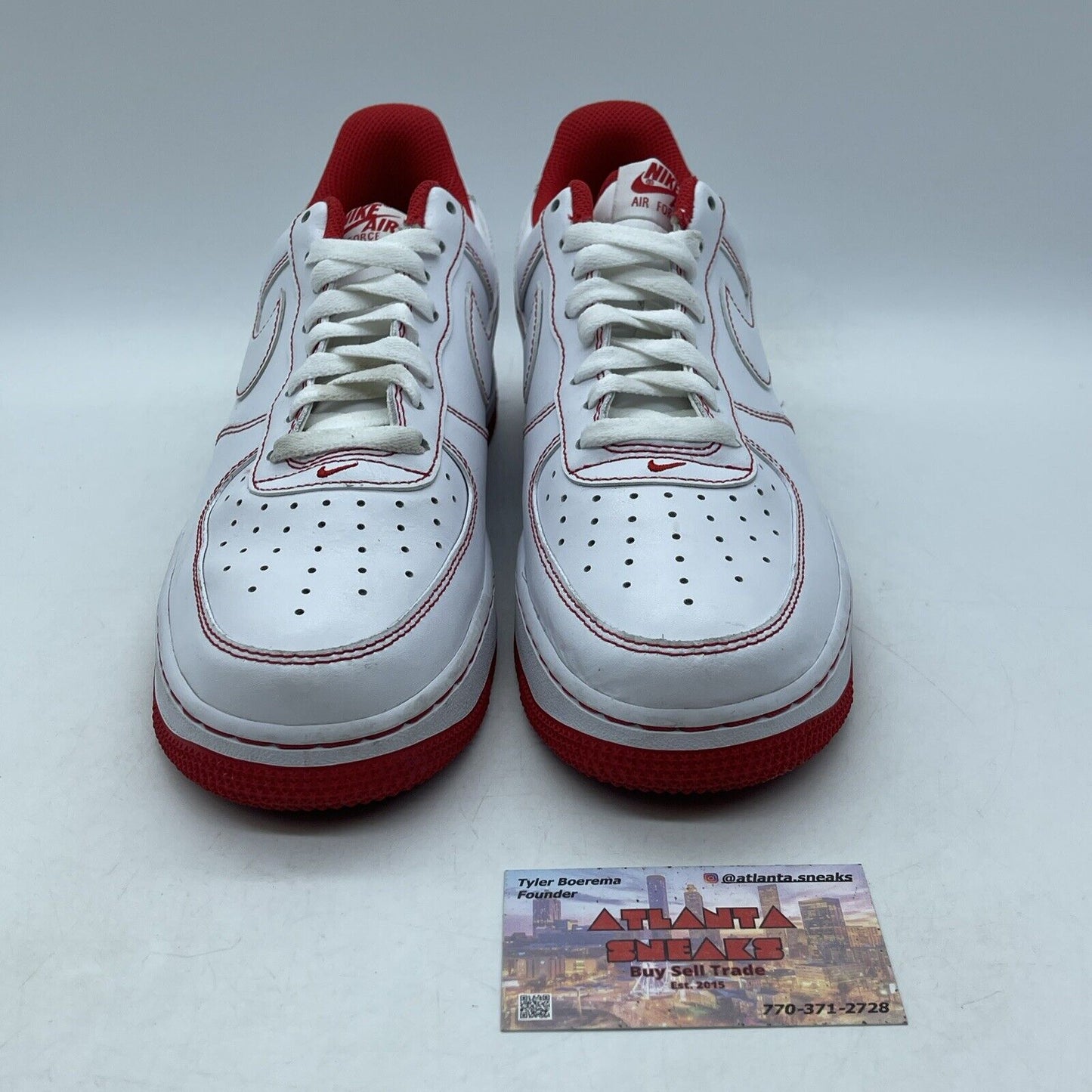 Size 8.5 - Nike Air Force 1 '07 White University Red Leather (CV1724-100)