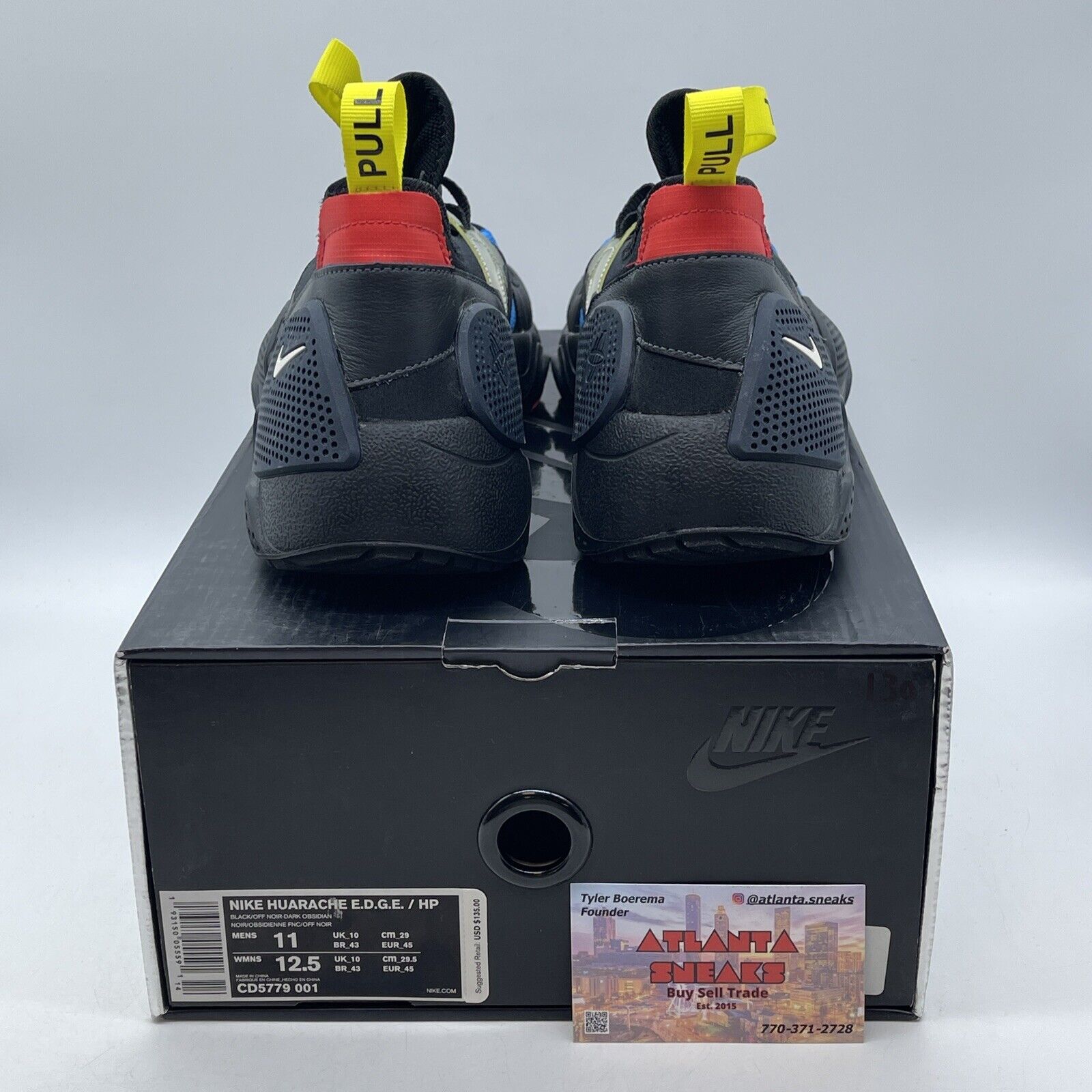 Size 11.5 - Nike Heron Preston x Huarache E.D.G.E. Black Suede (CD5779-001)
