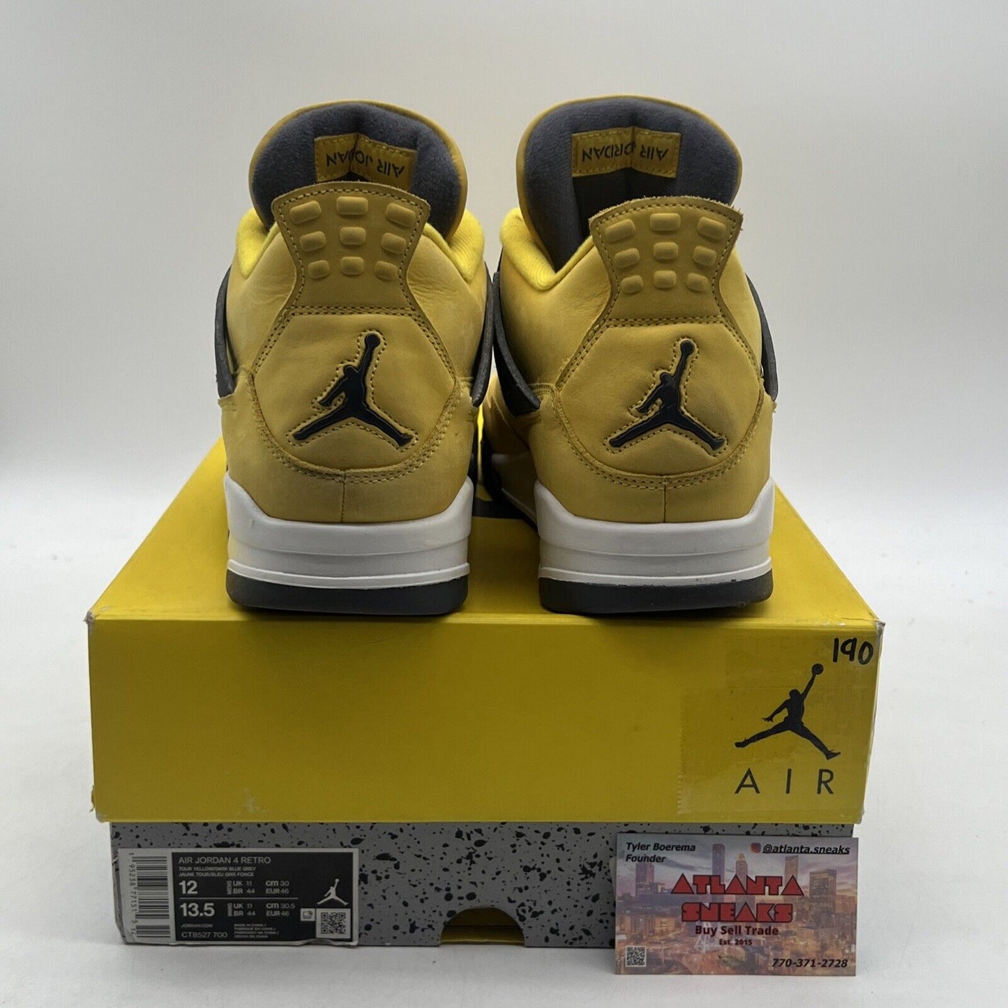 Size 12 - Jordan 4 Retro Mid Lightning White Grey Yellow Suede (CT8527-700)