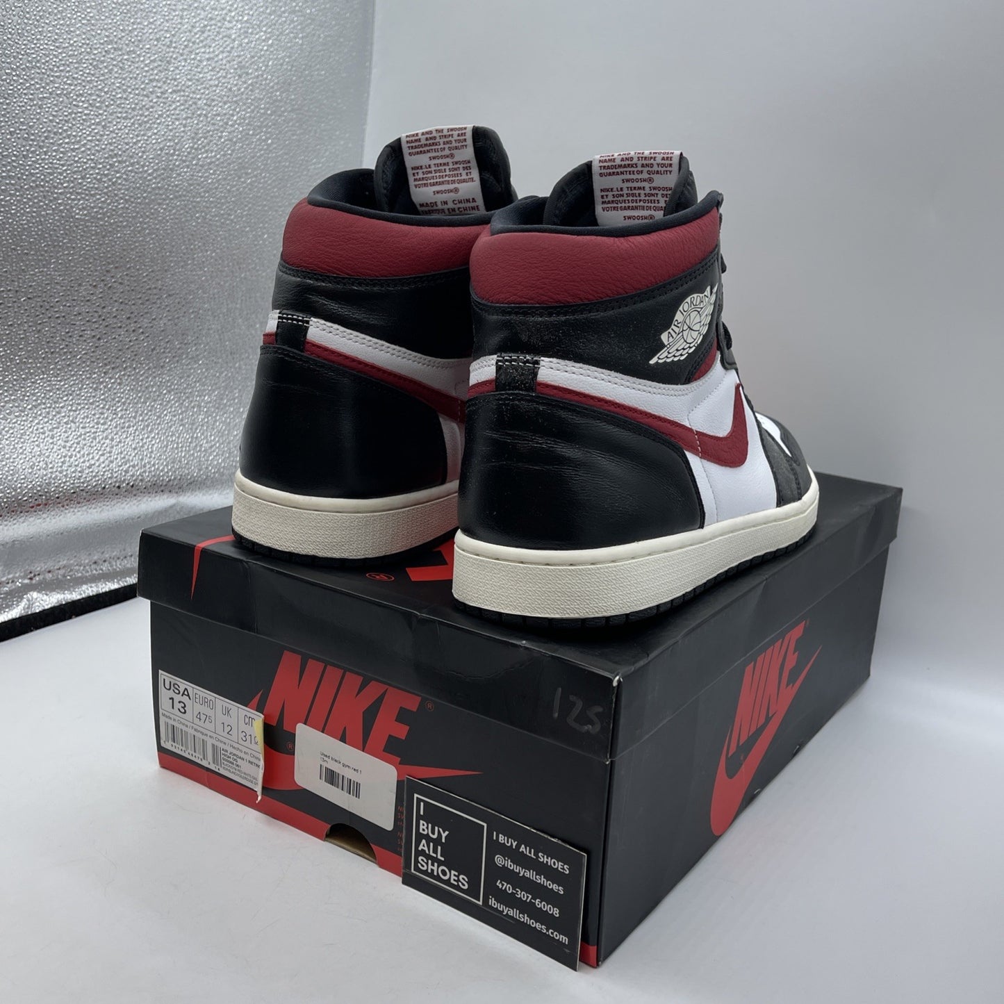 Size 13 - Jordan 1 Retro High OG Gym Red Black White Leather (555088-061)