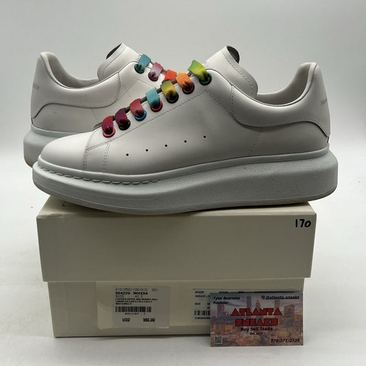 Size 9.5 - Alexander McQueen Oversized Sneaker White Rainbow