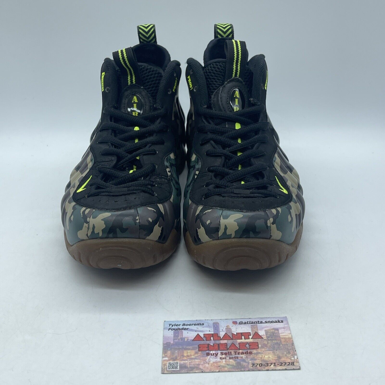 Size 9.5 - Nike Air Foamposite Pro Prm Le Green Camo Leather Suede (587547-300)