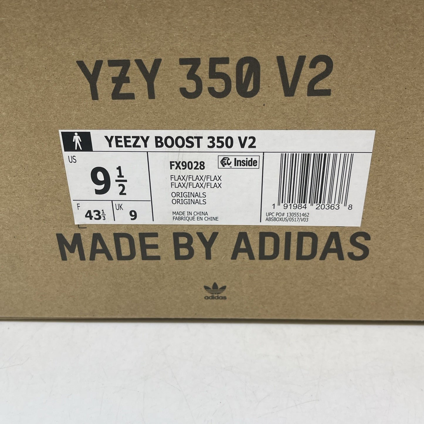 Size 9.5 - adidas Yeezy Boost 350 V2 Flax Yellow Suede (FX9028)