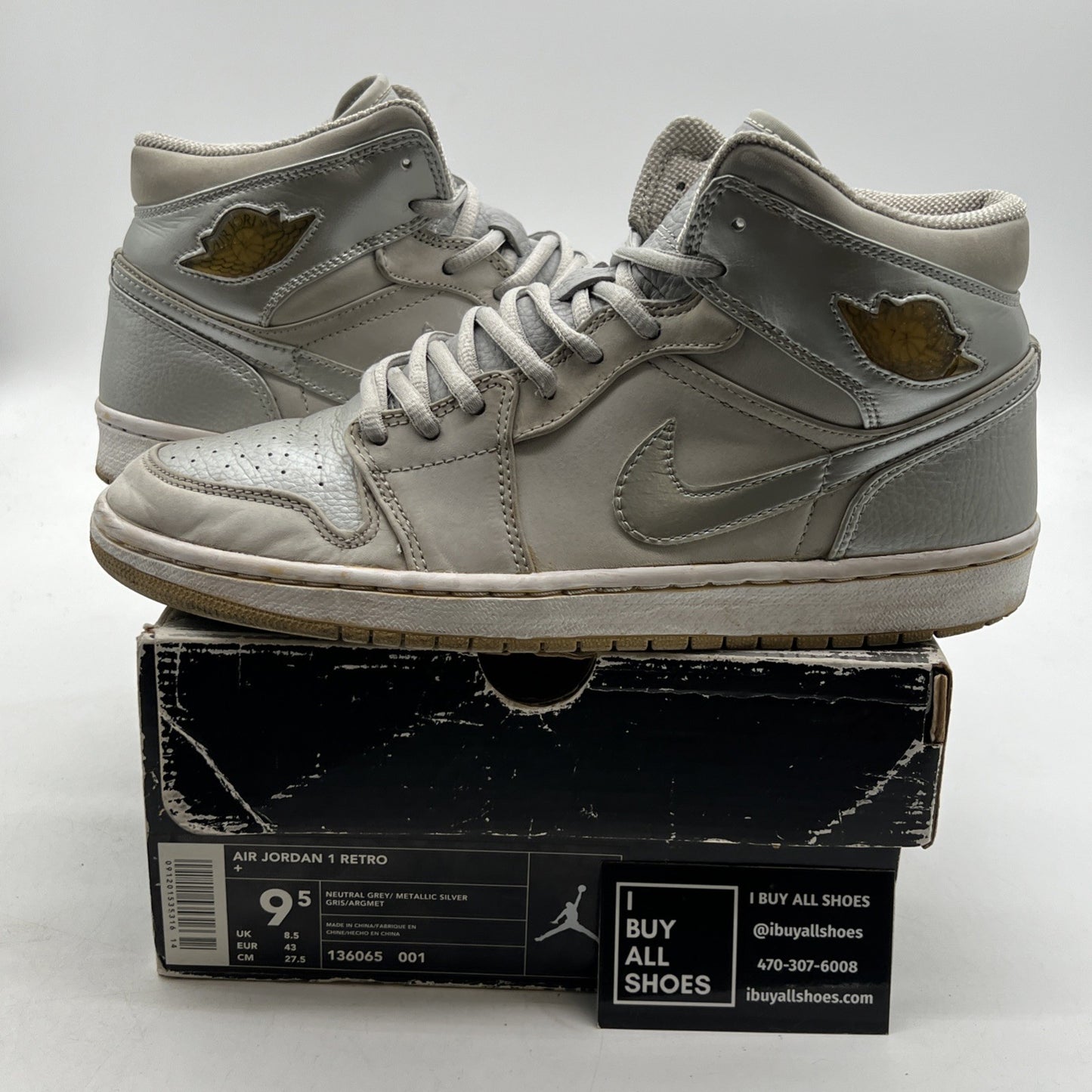 Size 9.5 - Air Jordan 1 Retro + 2001 Neutral Grey (136065-001)