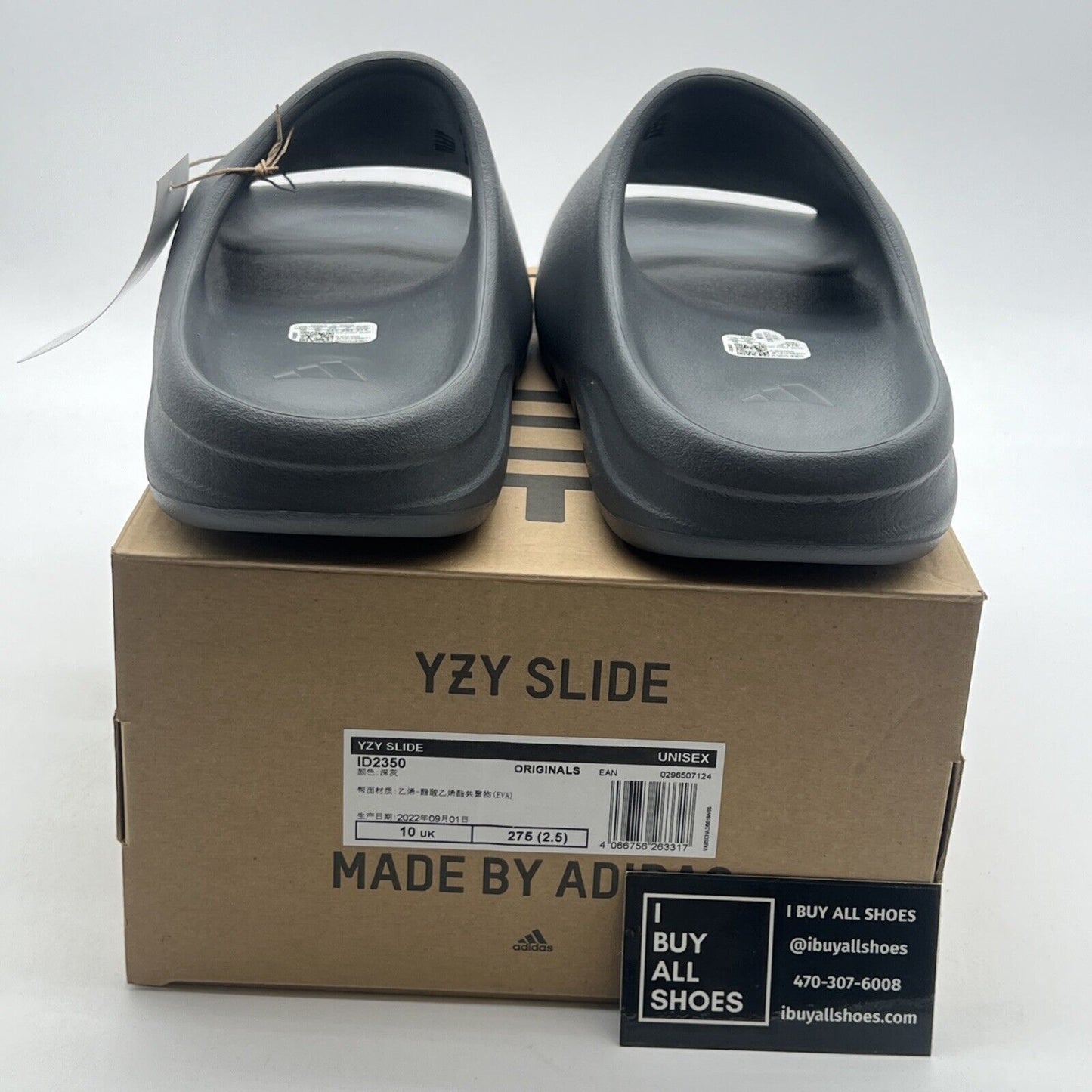 Size 10 - Men’s Adidas Yeezy Slide “Slate Grey”(ID2350)