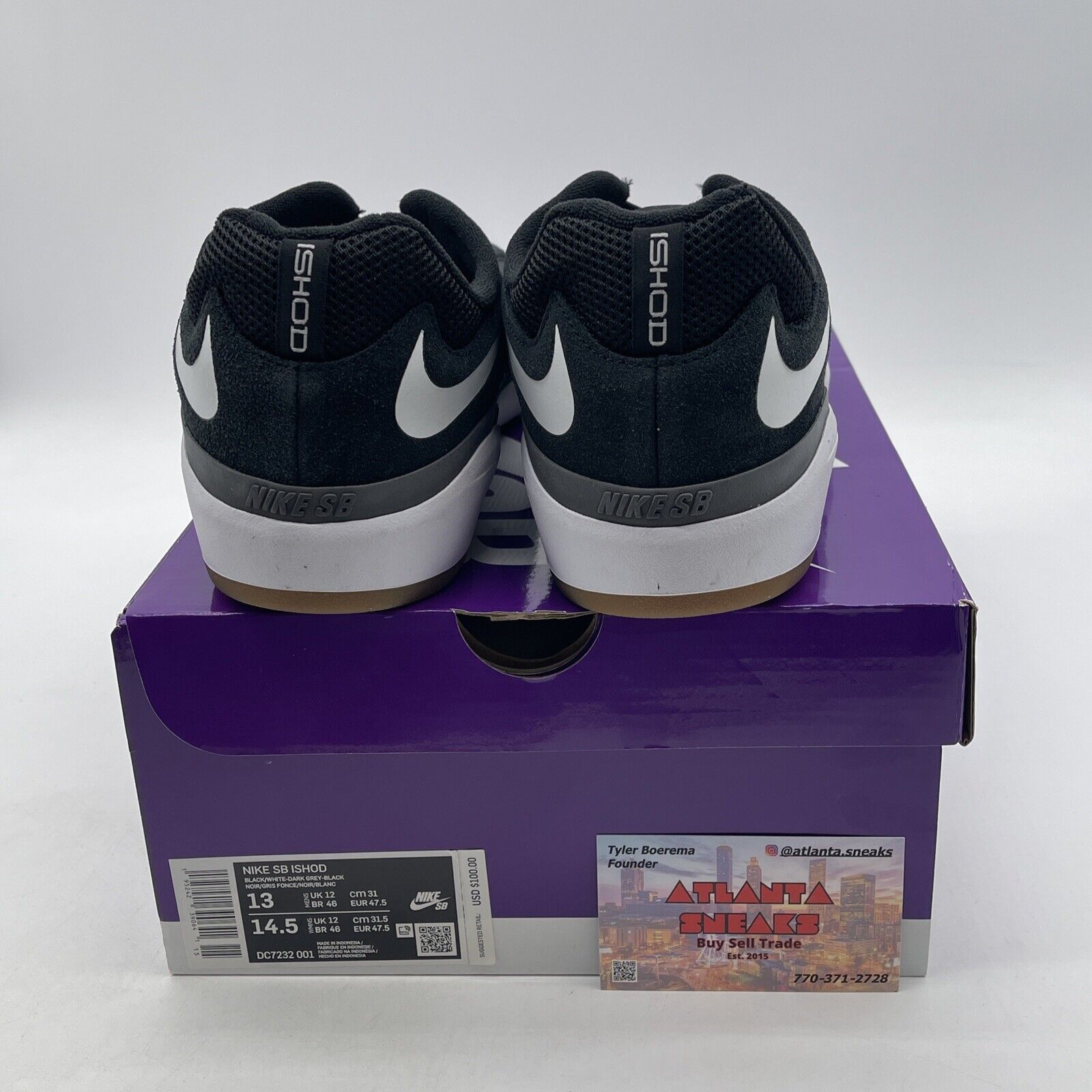 Size 13 - Nike SB Ishod Wair Black White Suede Leather (DC7232-001)
