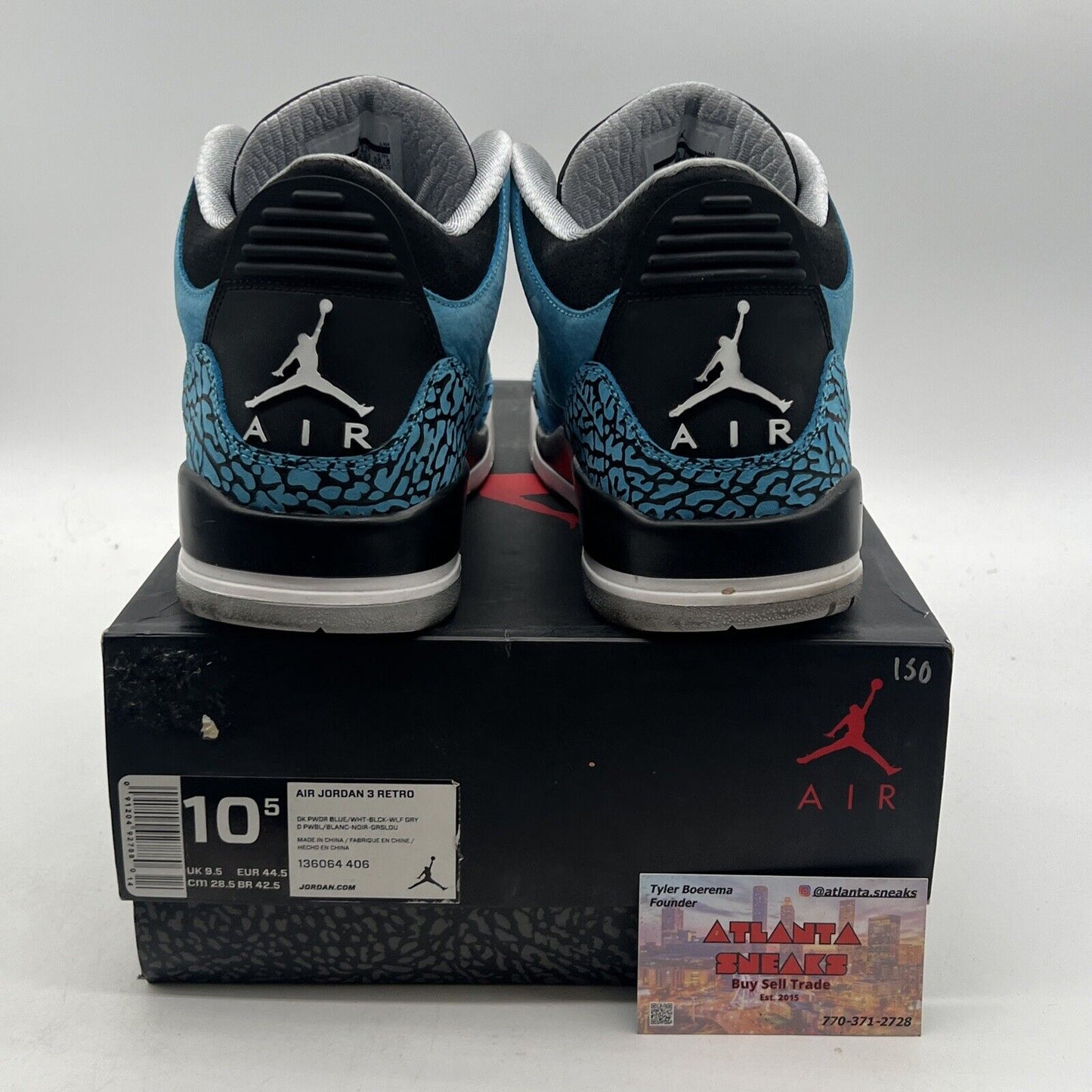 Size 10.5 - Air Jordan 3 Retro Powder Blue (136064-406)