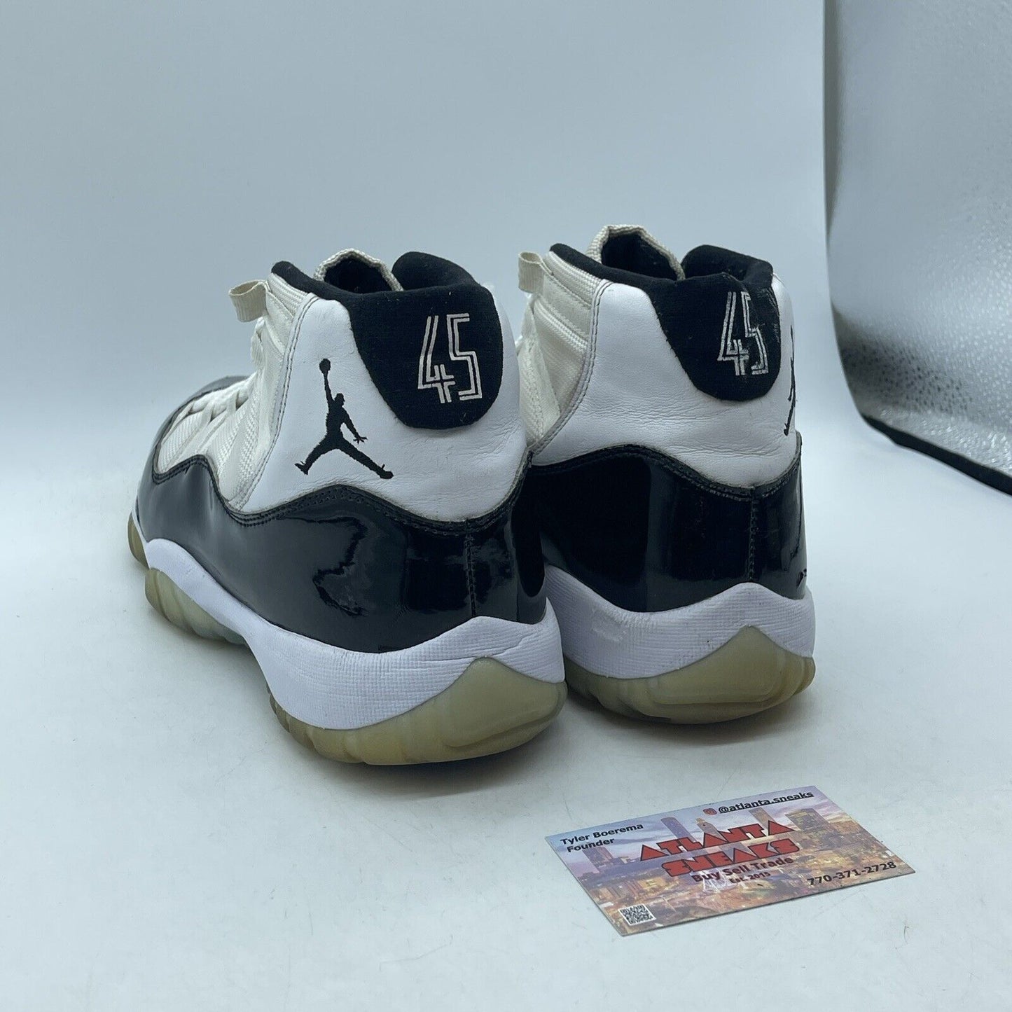 Size 9.5 - Jordan 11 Retro High Concord Black White Suede Leather (378037-100)