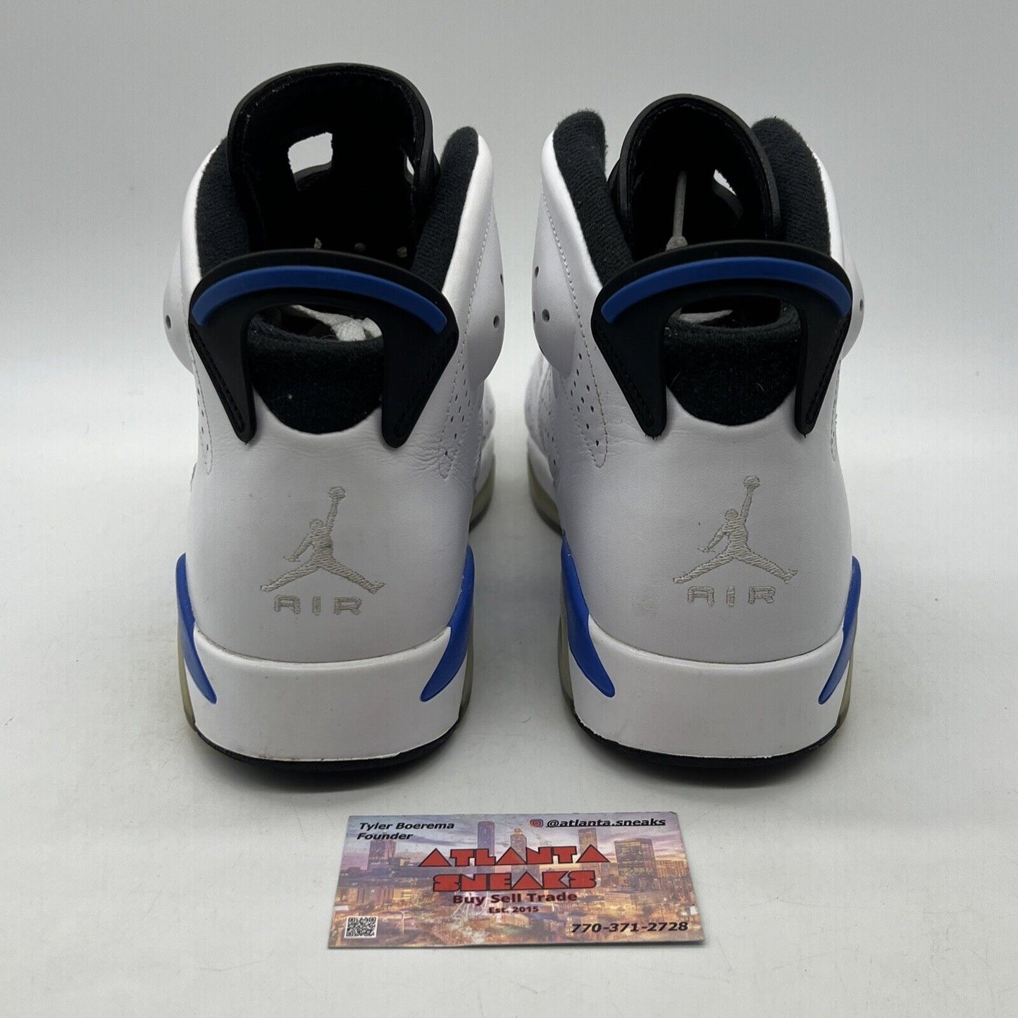 Size 11 - Air Jordan 6 Retro 2014 Sport Blue White Black Leather (384664-107)