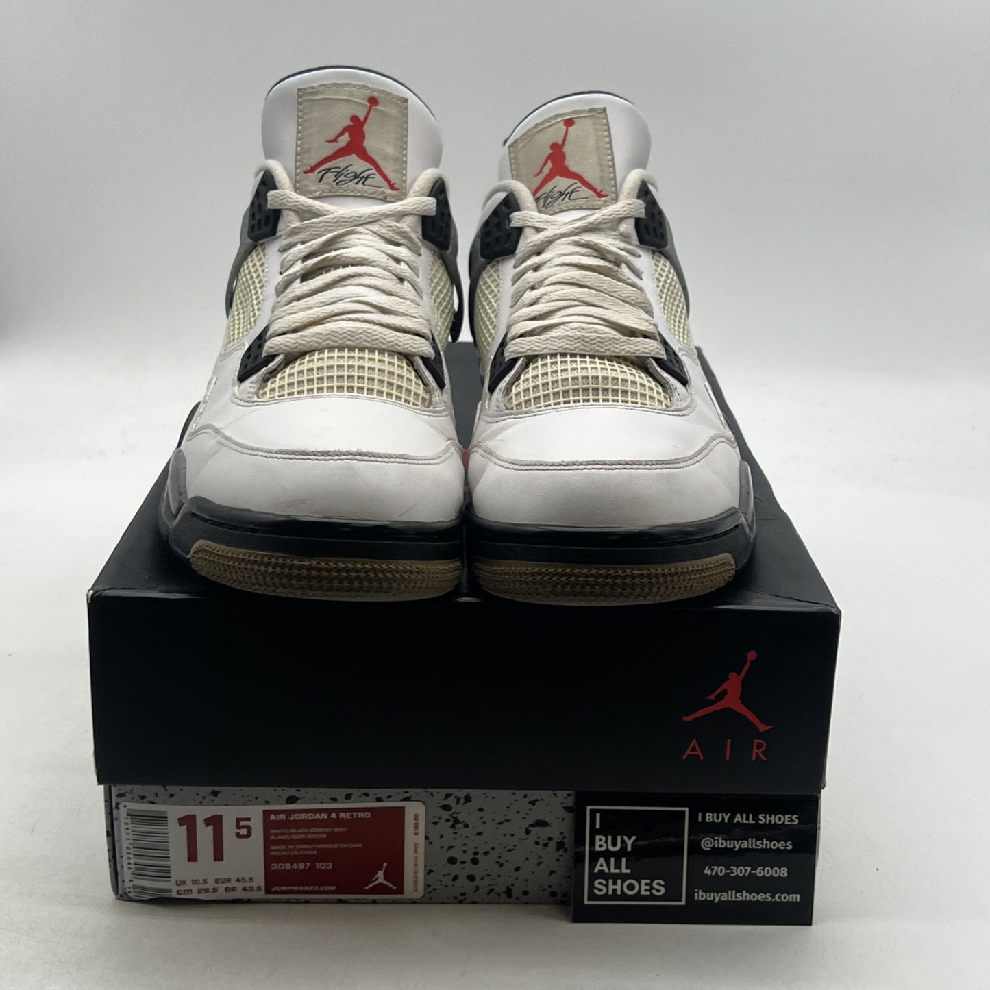 Size 11.5 - Air Jordan 4 Retro Cement 2012 (308497-103)