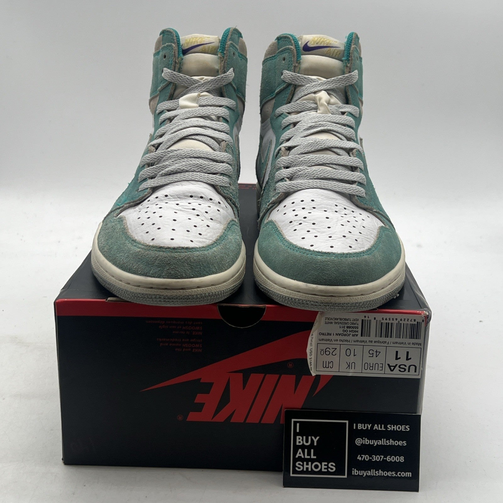 Size 11 - Air Jordan 1 Retro OG High Turbo Green (555088-311)
