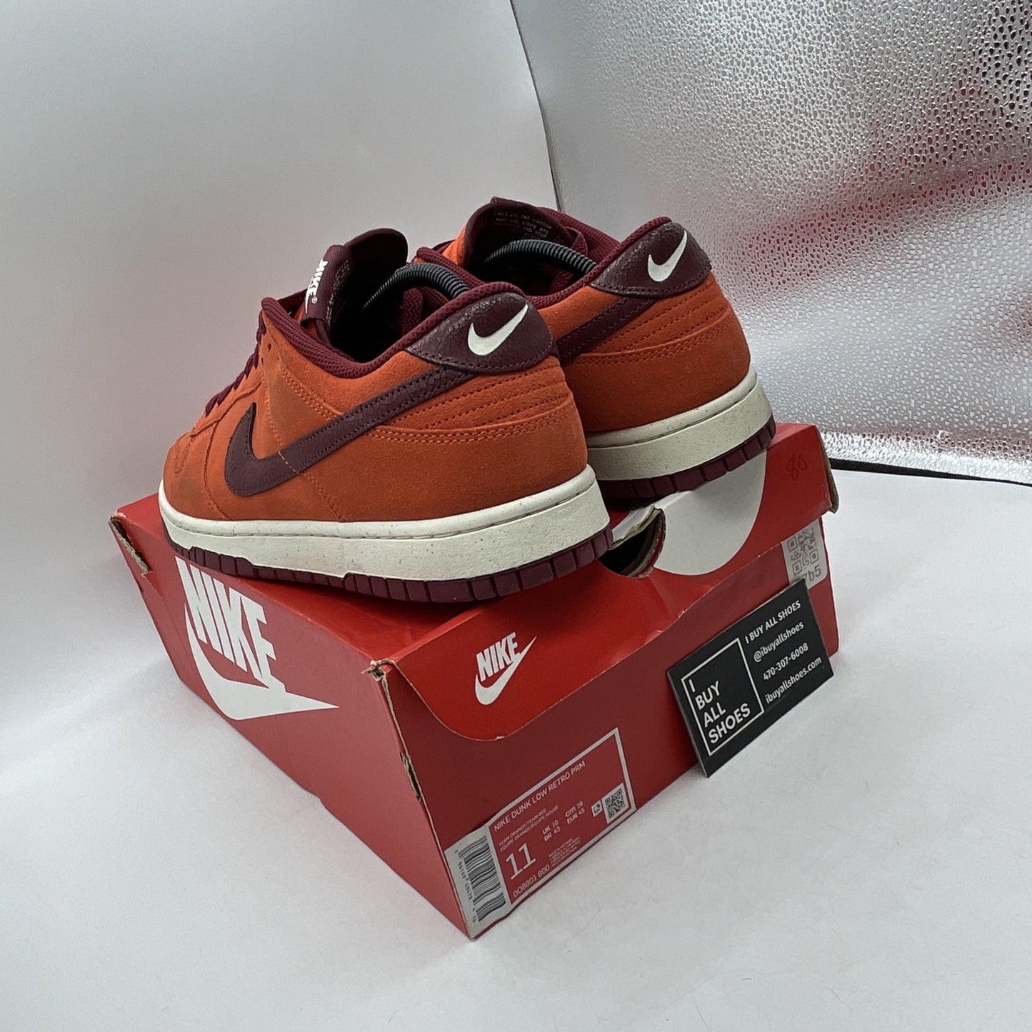 Size 11 - Nike Dunk Low Orange Suede (DQ8801-800)
