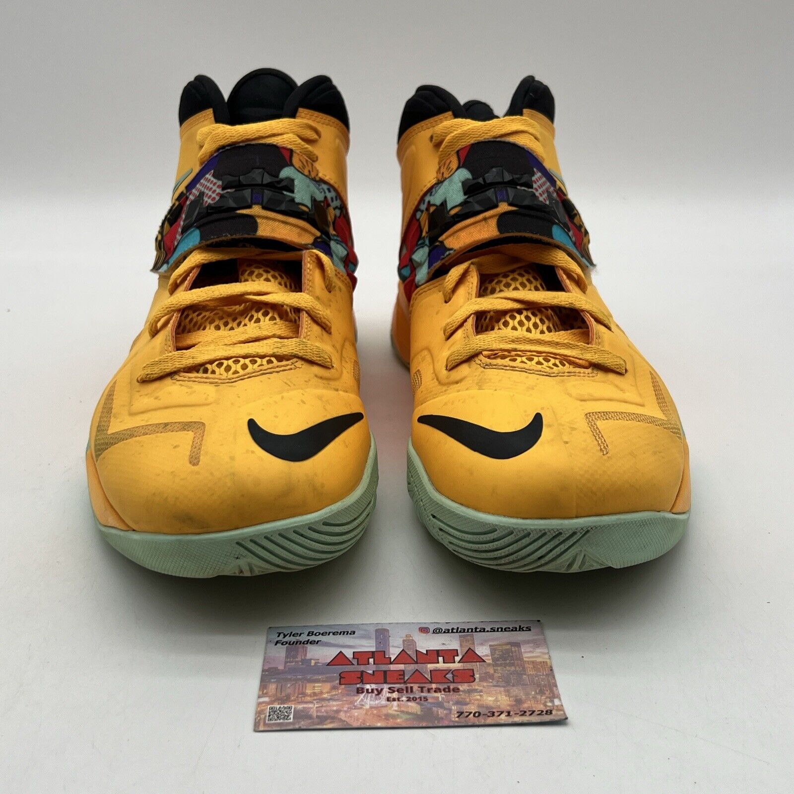 Size 10.5 - Nike LeBron Soldier 7 Pop Art Yellow Aqua Black (599264-800)