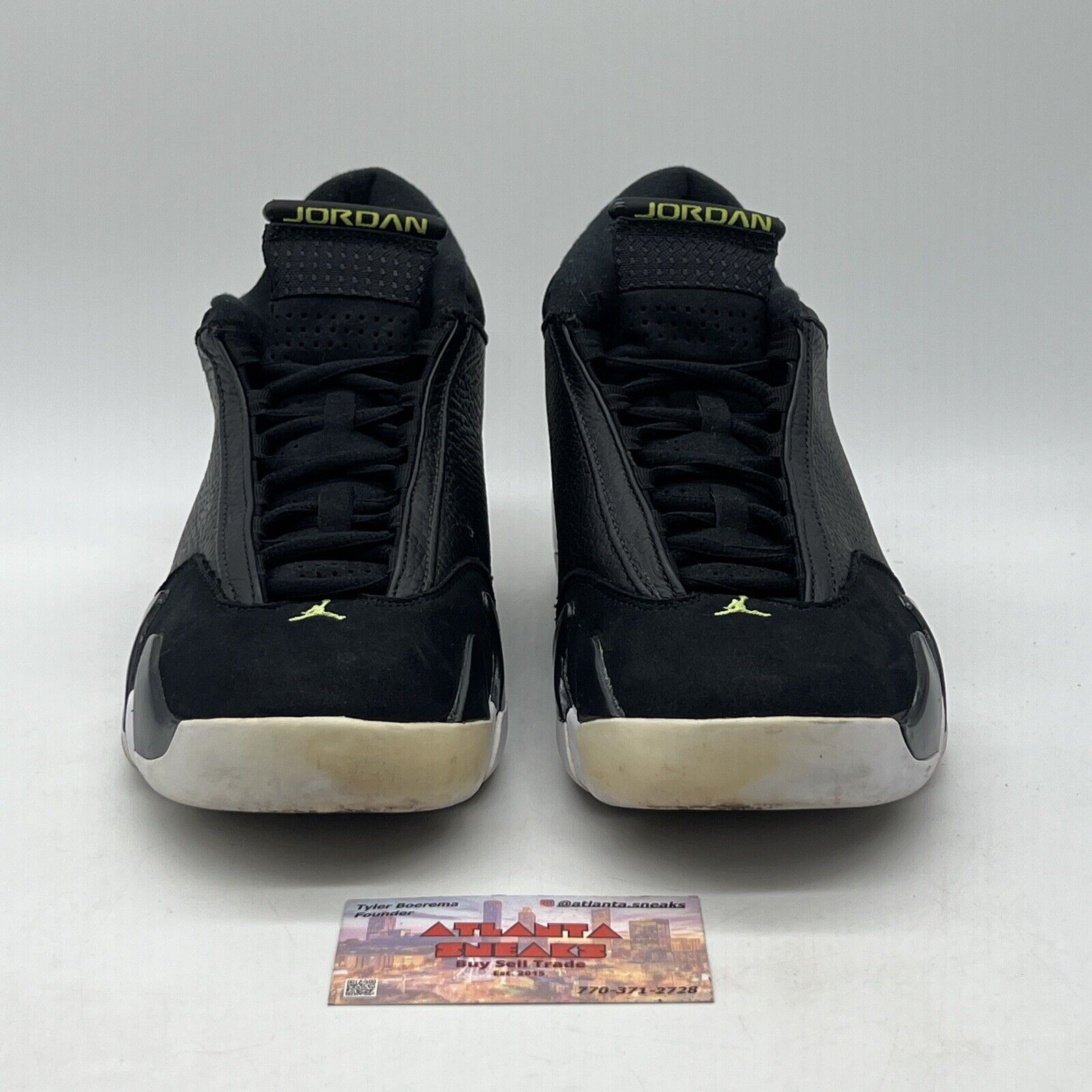 Size 9 - Air Jordan 14 Retro 2016 Indiglo Black Green White Leather (487471-005)