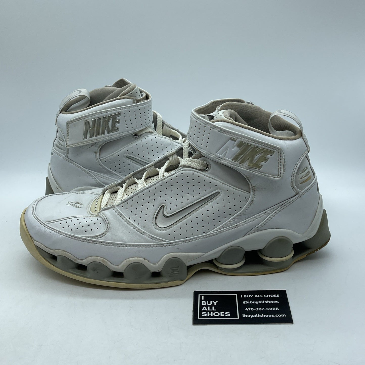 Size 13 -2005 Nike Shox USP White Perforated Basketball Shoes (311738-102)