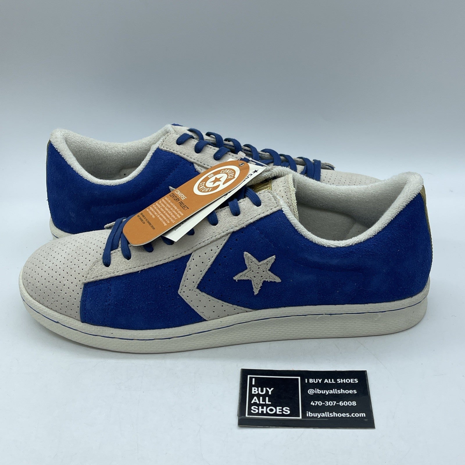 Size 13 - Converse Pro Leather Ox Low Top White Game Royal-White (105602)