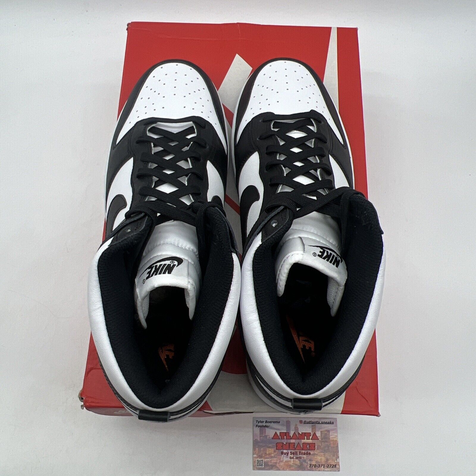 Size 13 - Nike Dunk High Black White Leather (DD1399-105)