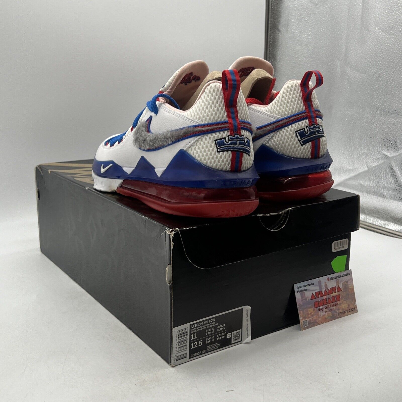 Size 11 - Nike LeBron 17 Low Tune Squad Blue Red White Grey Leather (CD5007-100)